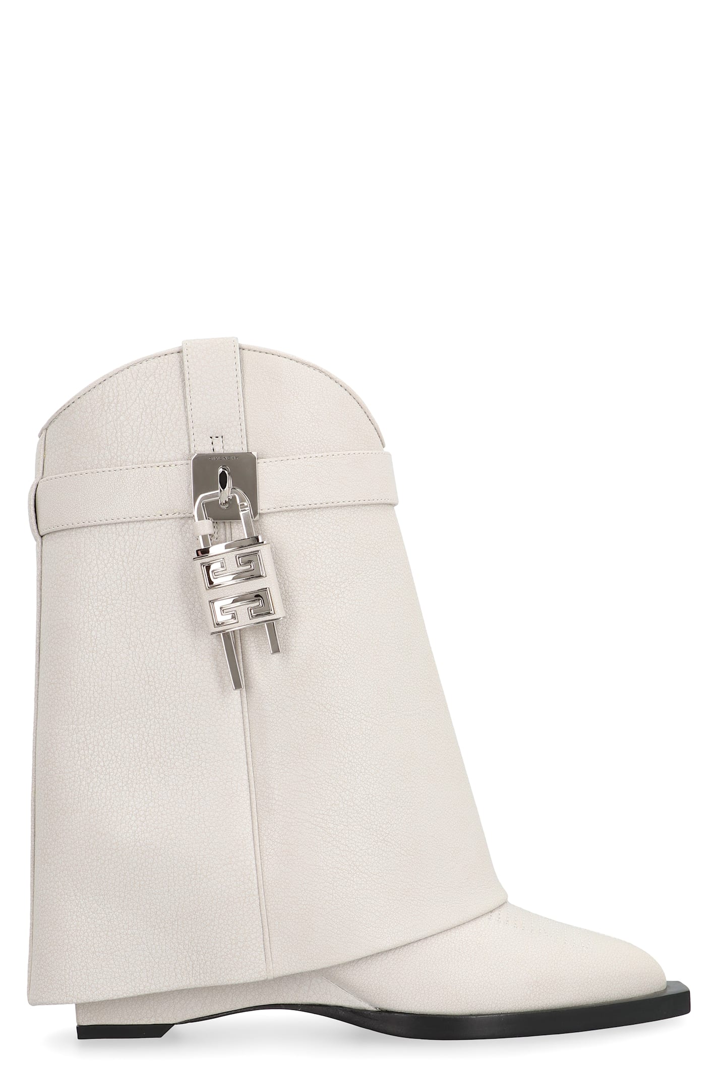 Givenchy Shark Lock Cowboy Leather Ankle Boots