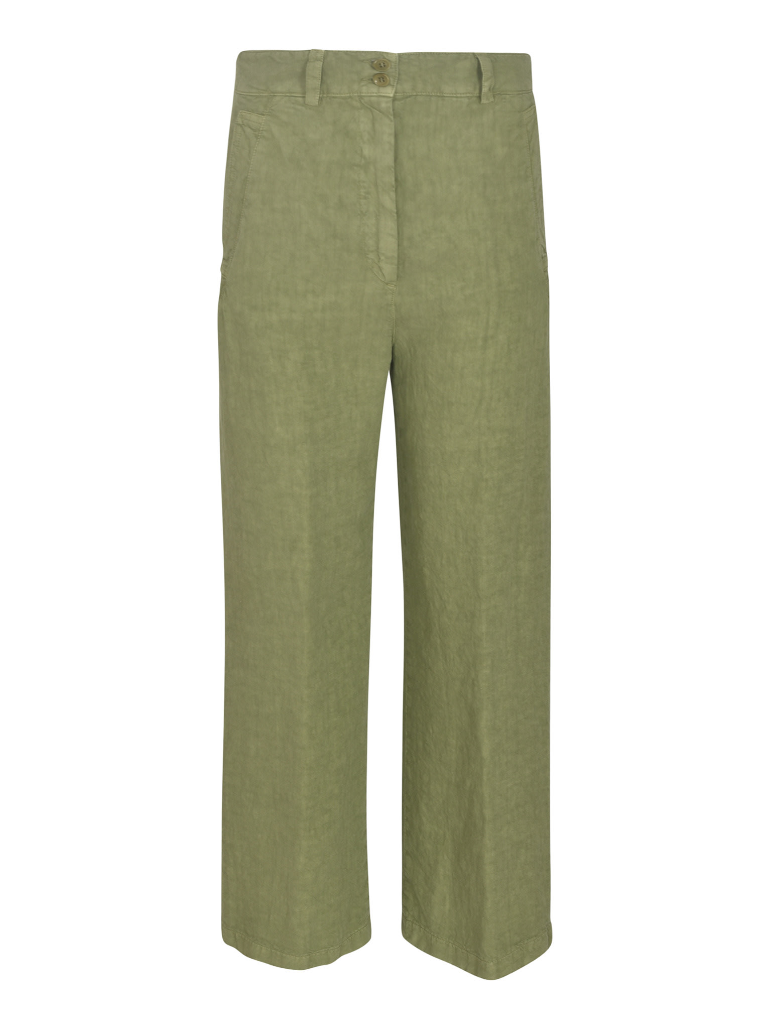 Aspesi Patched Pocket Straight Leg Plain Trousers In Pistacchio