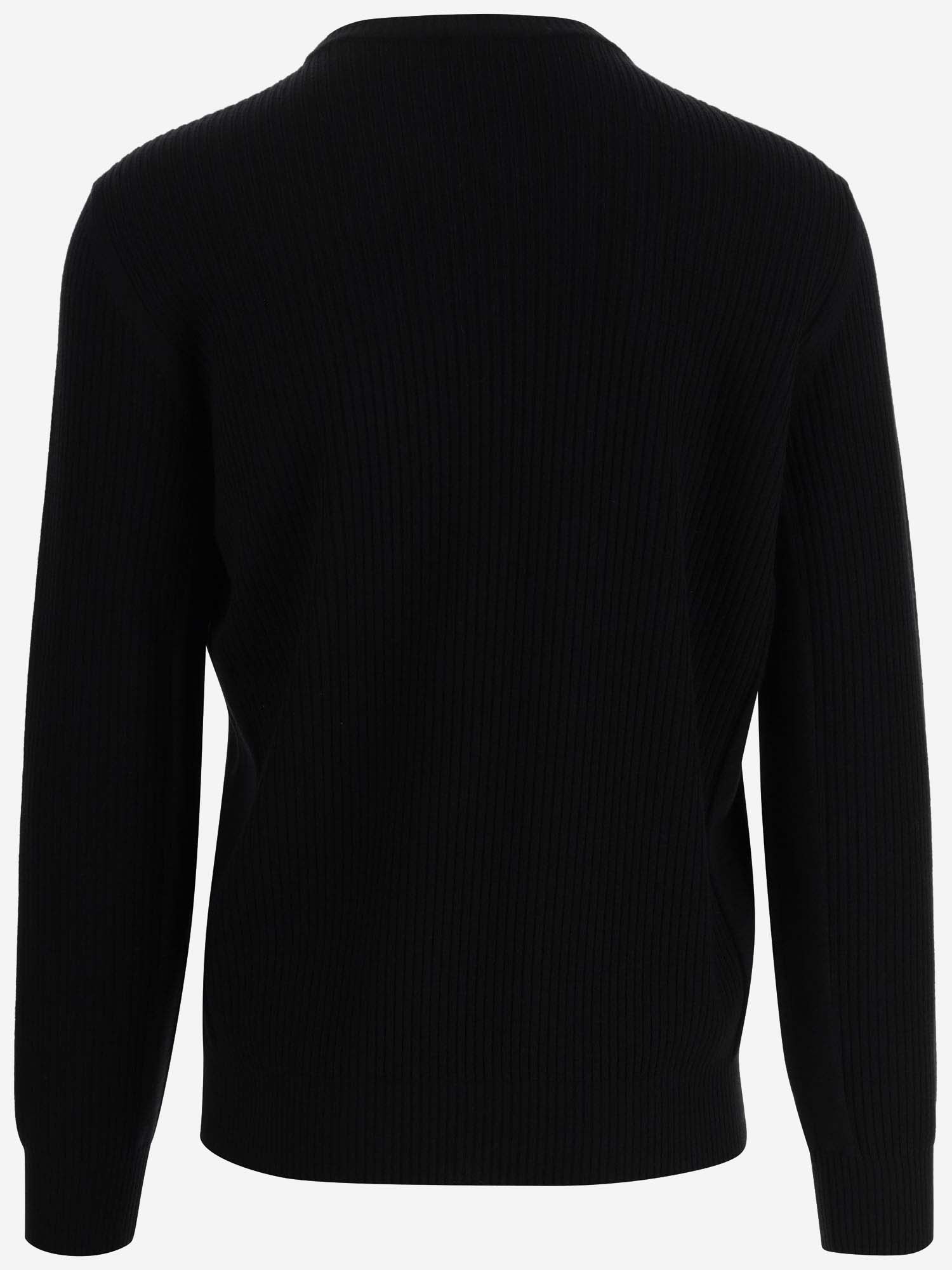 Shop Giorgio Armani Ribbed Wool Sweater