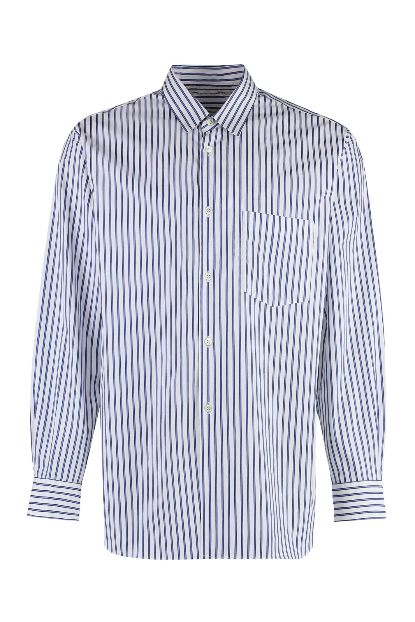 Shop Comme Des Garçons Shirt Striped Cotton Shirt In White