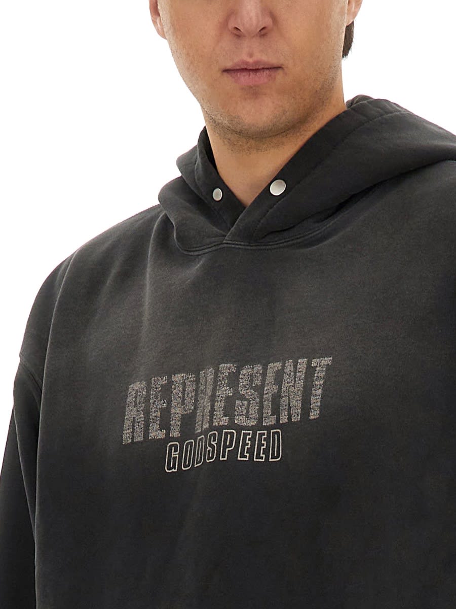 Shop Represent Godspeed Sweatshirt In Black