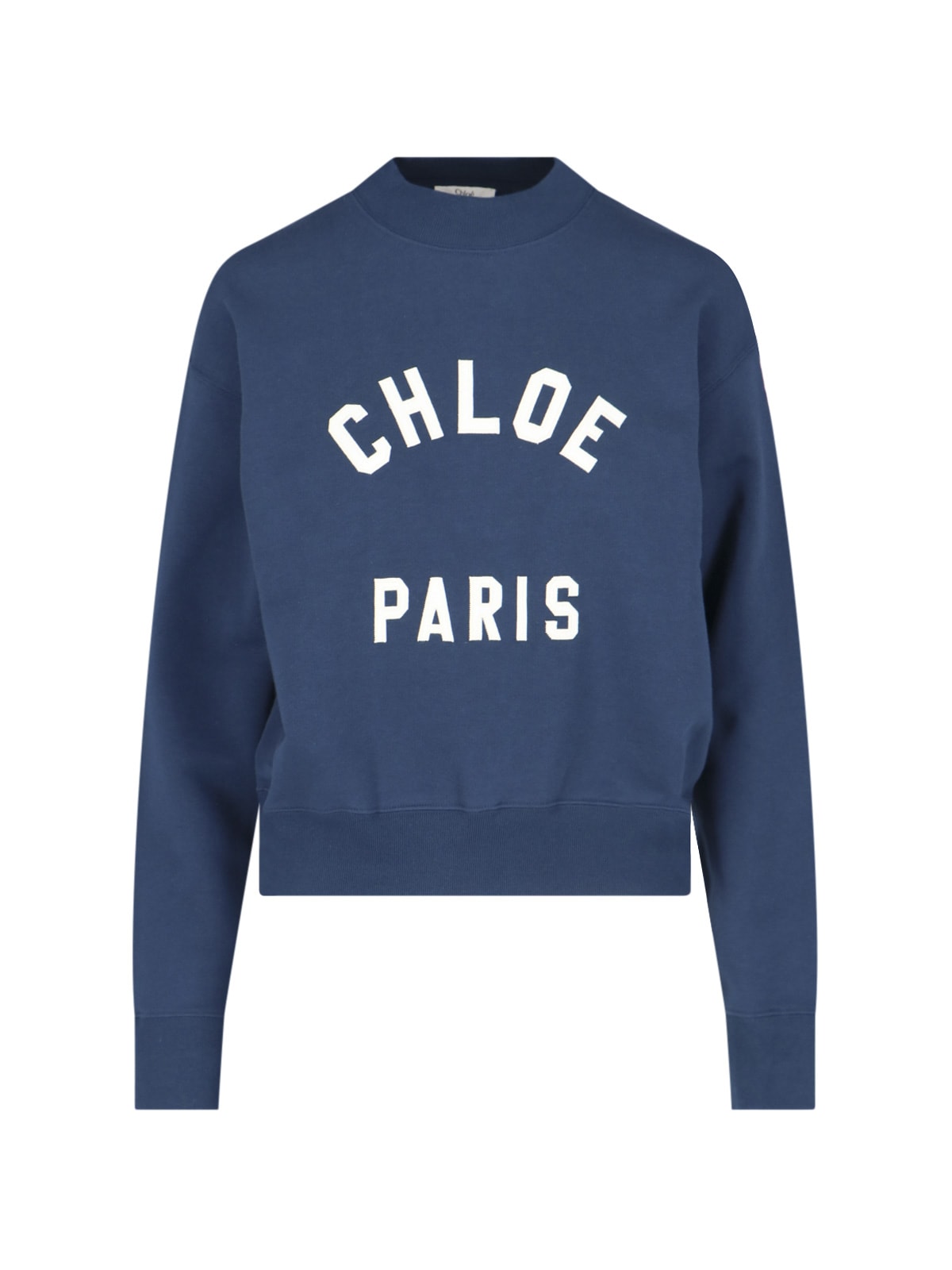 Shop Chloé Paris Crew Neck Sweatshirt In Blue