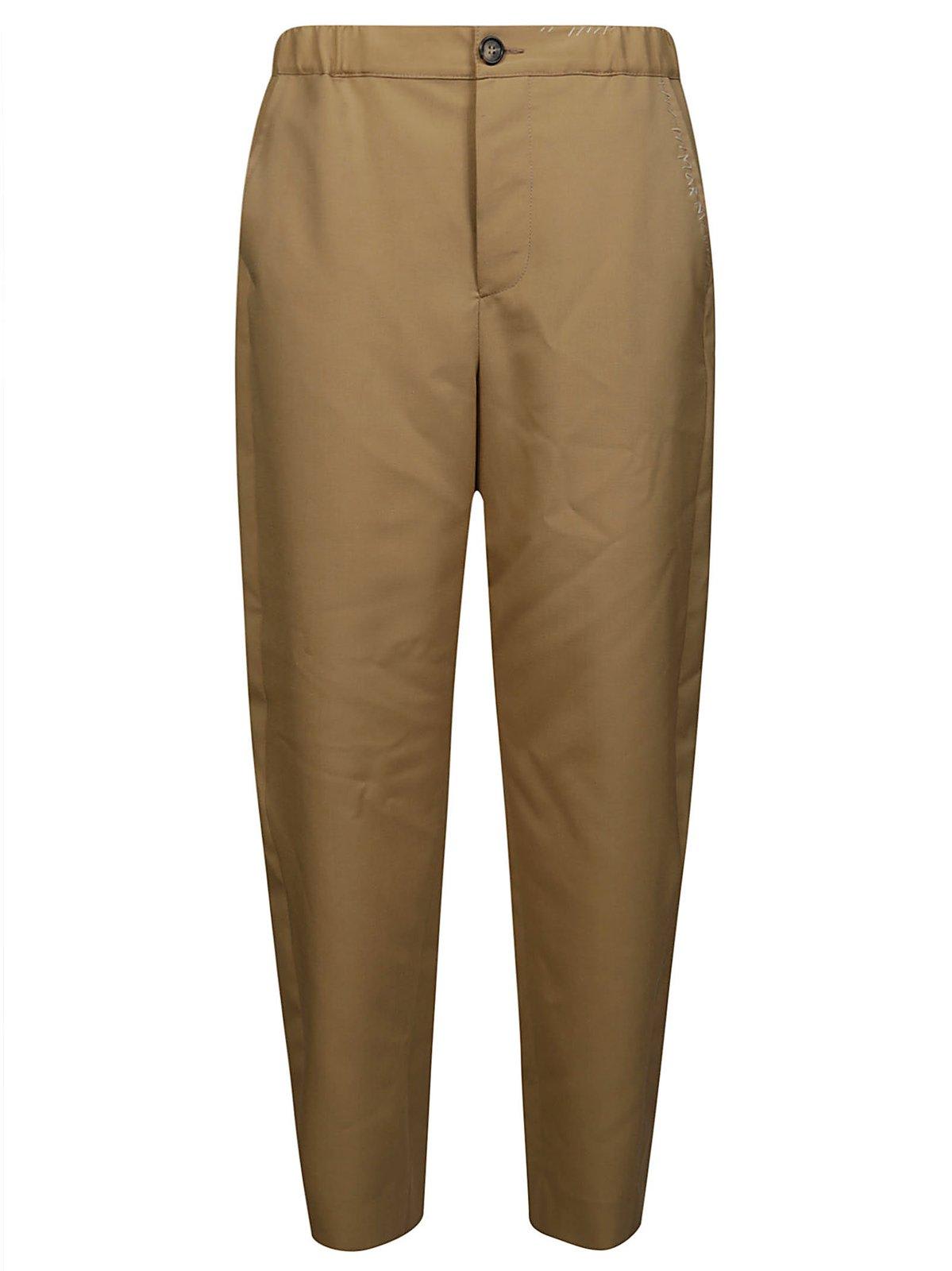 Shop Marni High-waist Straight-leg Trousers In Beige