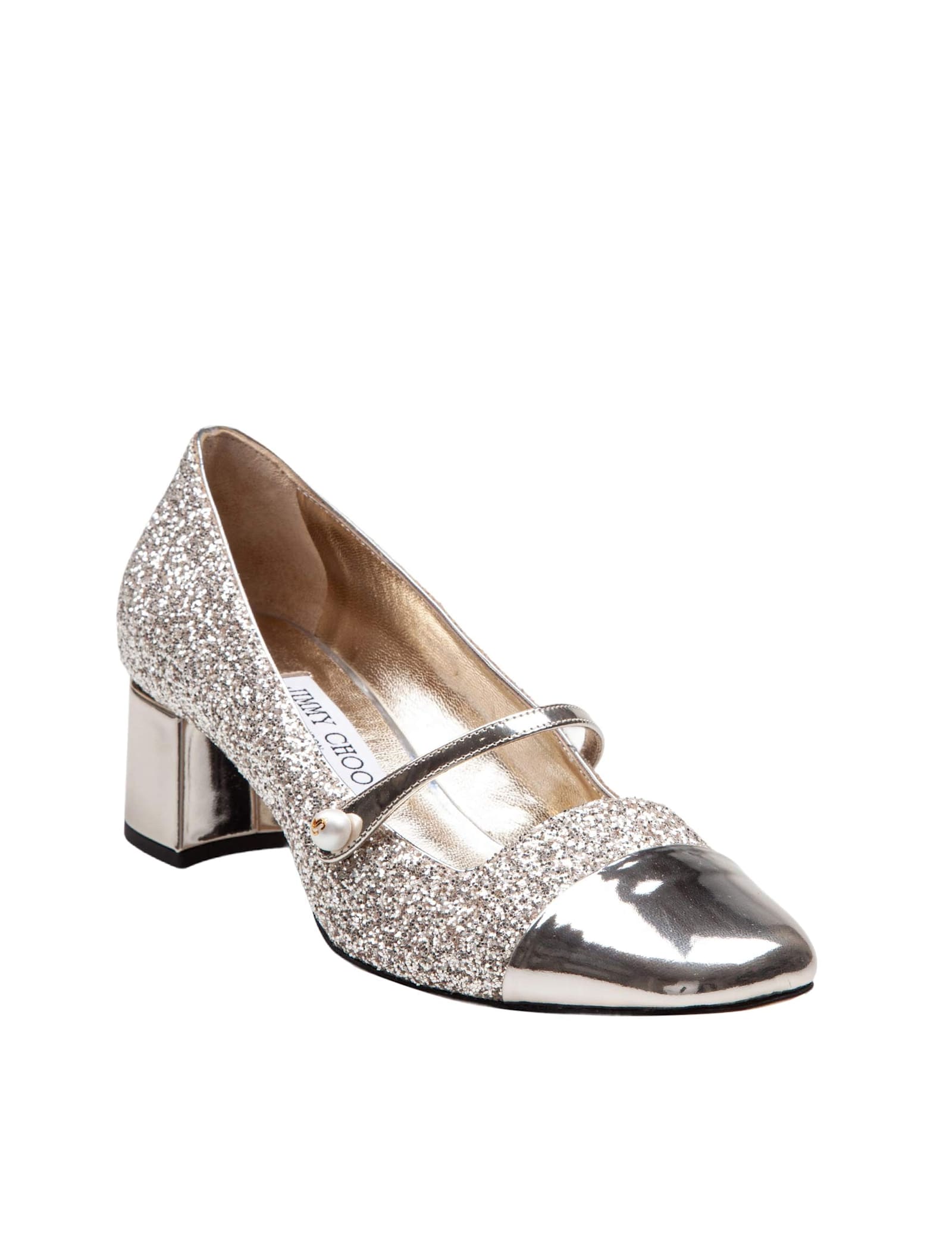 Jimmy Choo Glitter And Laminated Leather Pumps Color Gold And Sand In Gold/sand