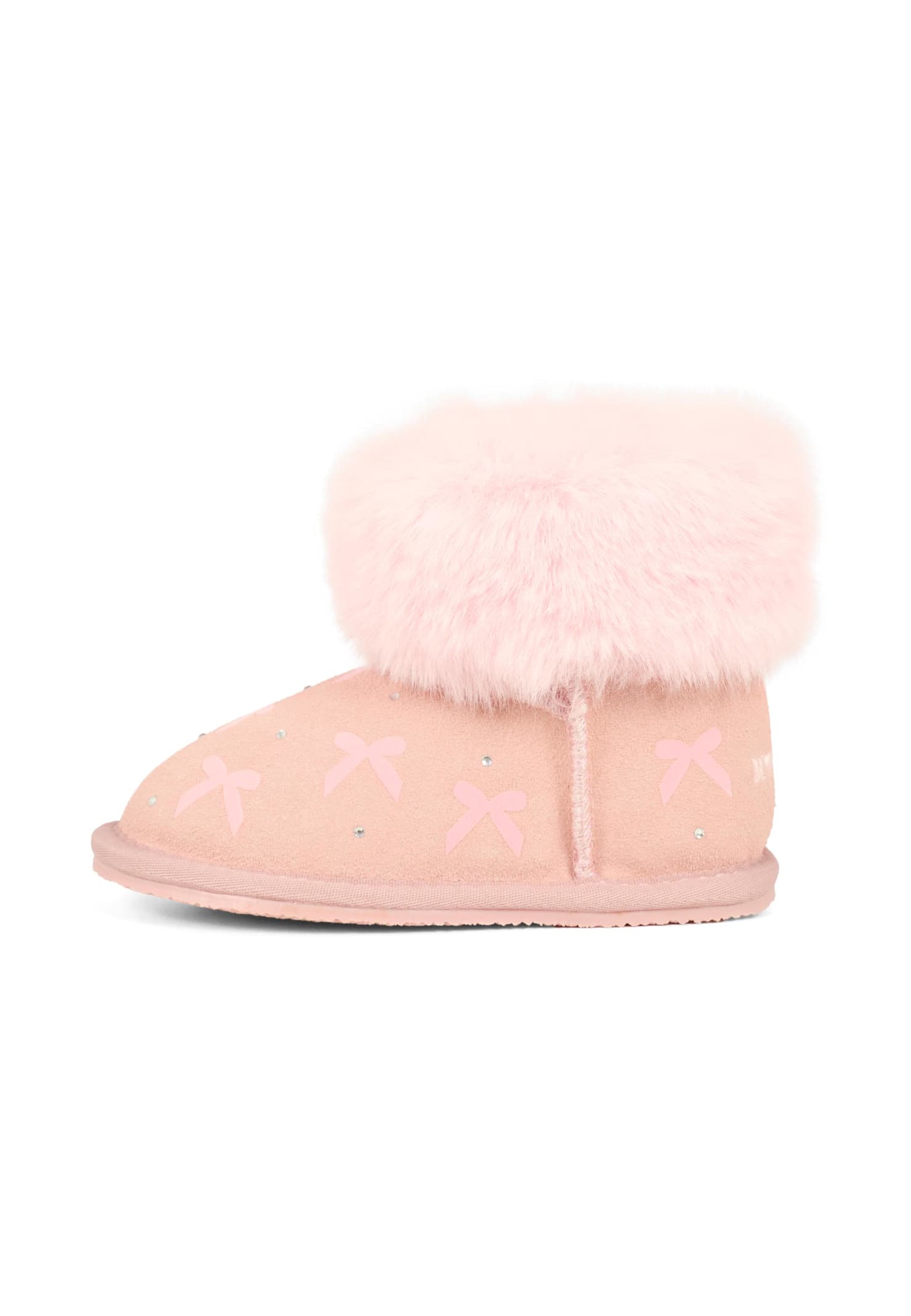 Monnalisa Pink Ankle Boots For Girl With Bow In Pink