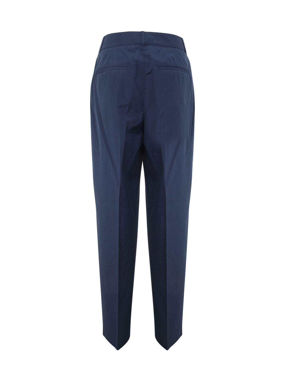 Shop Peserico Popeline Regular Trousers In Ink Blue