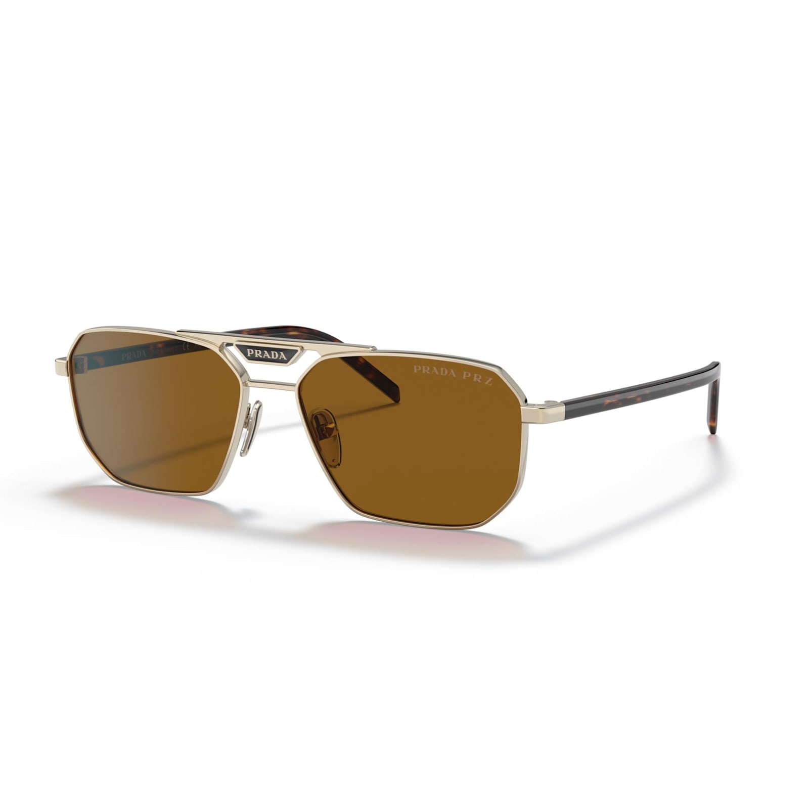 Shop Prada Sunglasses In Oro/marrone