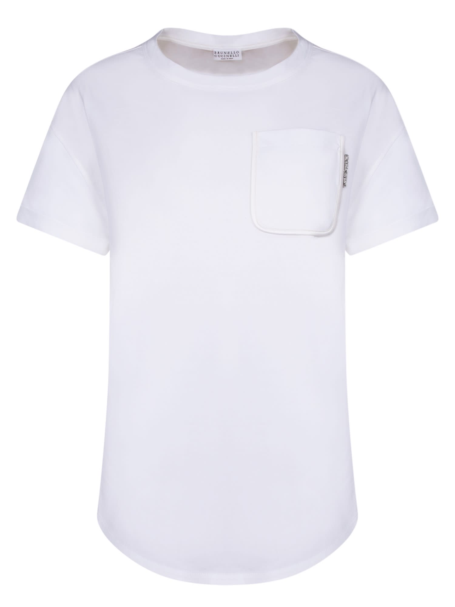 Brunello Cucinelli Short Sleeves White T-shirt