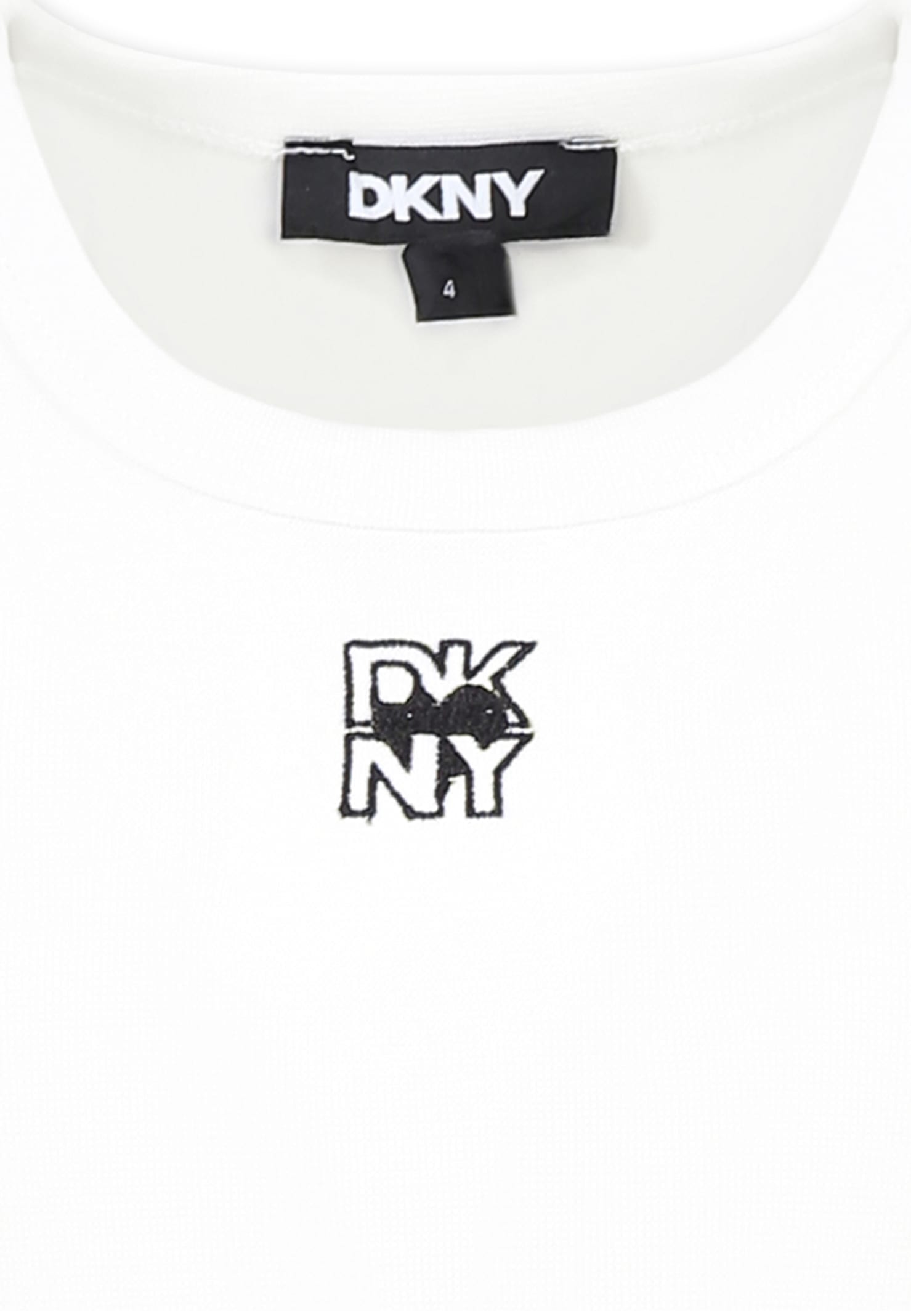Dkny White Tank Top For Girl With Logo In White