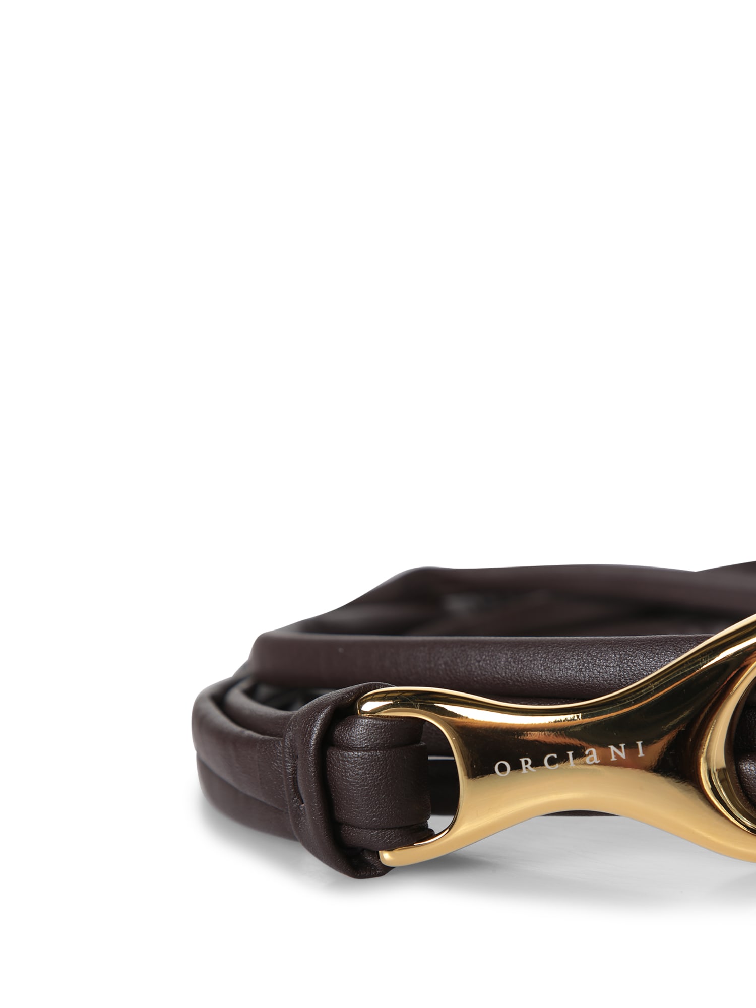 Orciani Gold Chocolate Belt In Brown