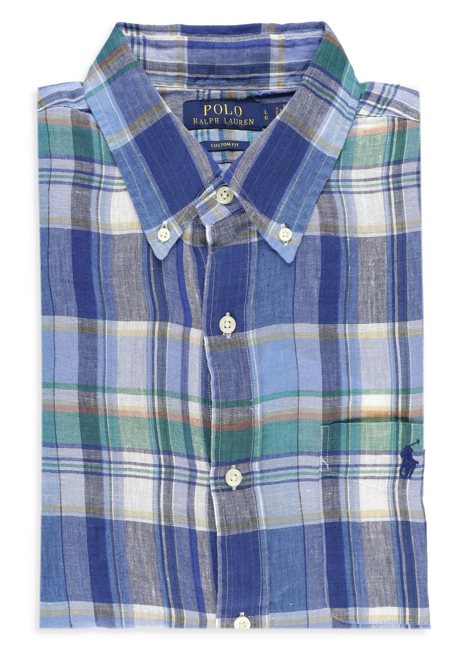 Shop Ralph Lauren Pony Linen Shirt In Blue