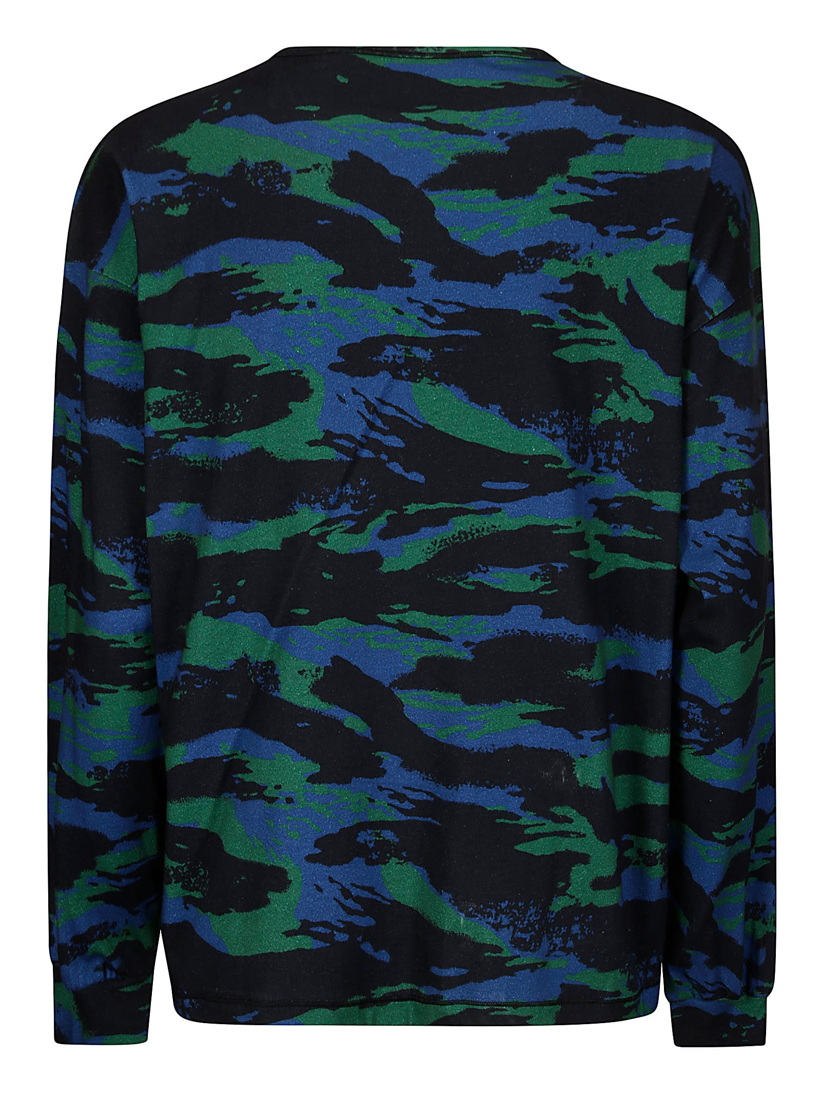 Shop Chopova Lowena Oversized Jersey Top In Blue And Green Camo