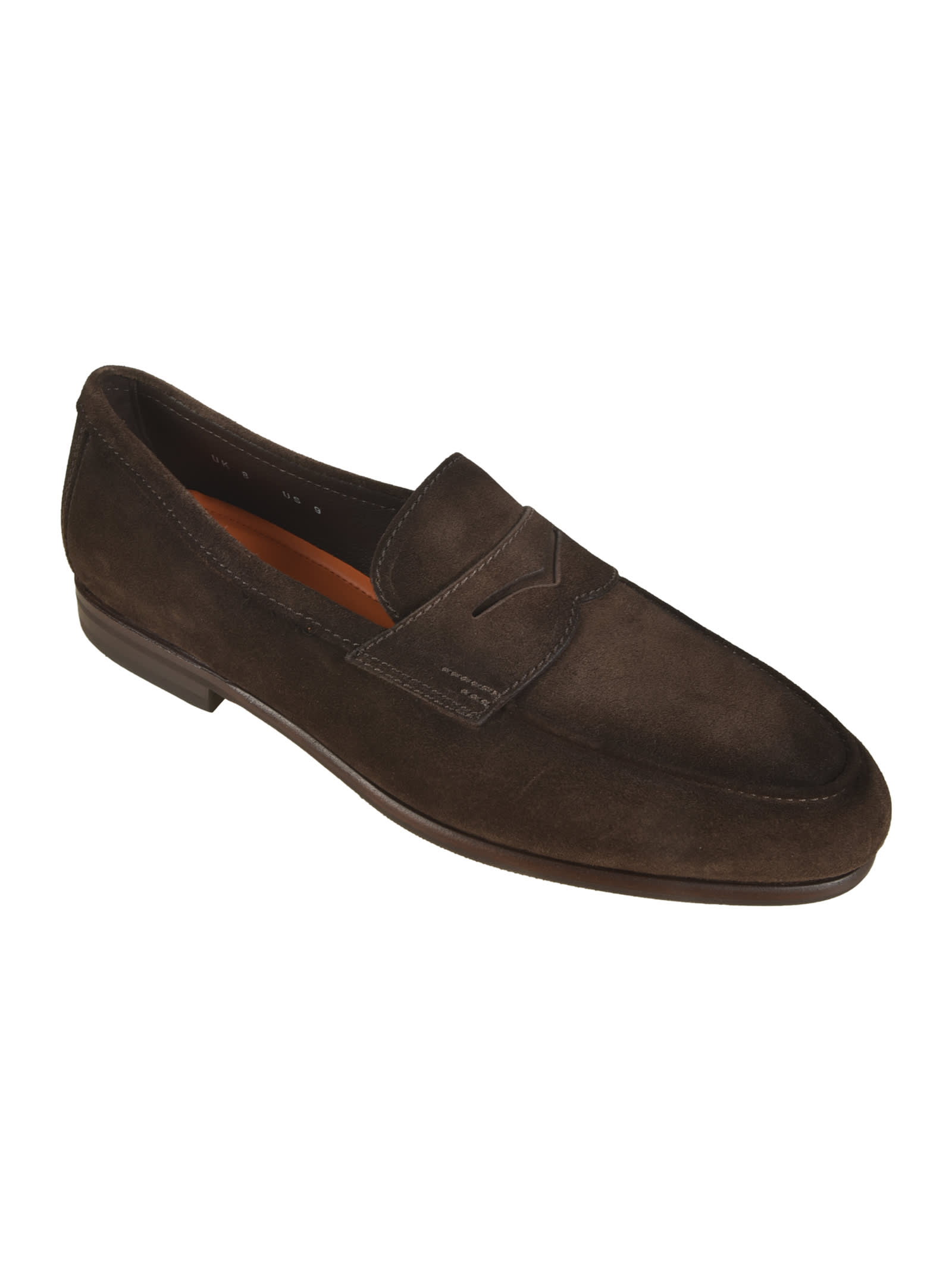 Shop Santoni Carlos Loafers In Dark Brown