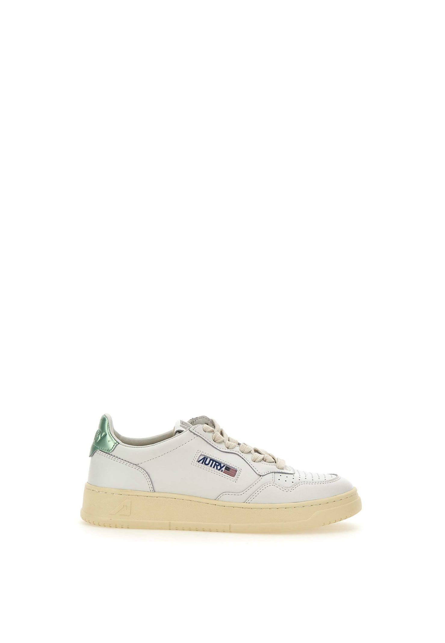 Shop Autry Ll62 Leather Sneakers In White-silver