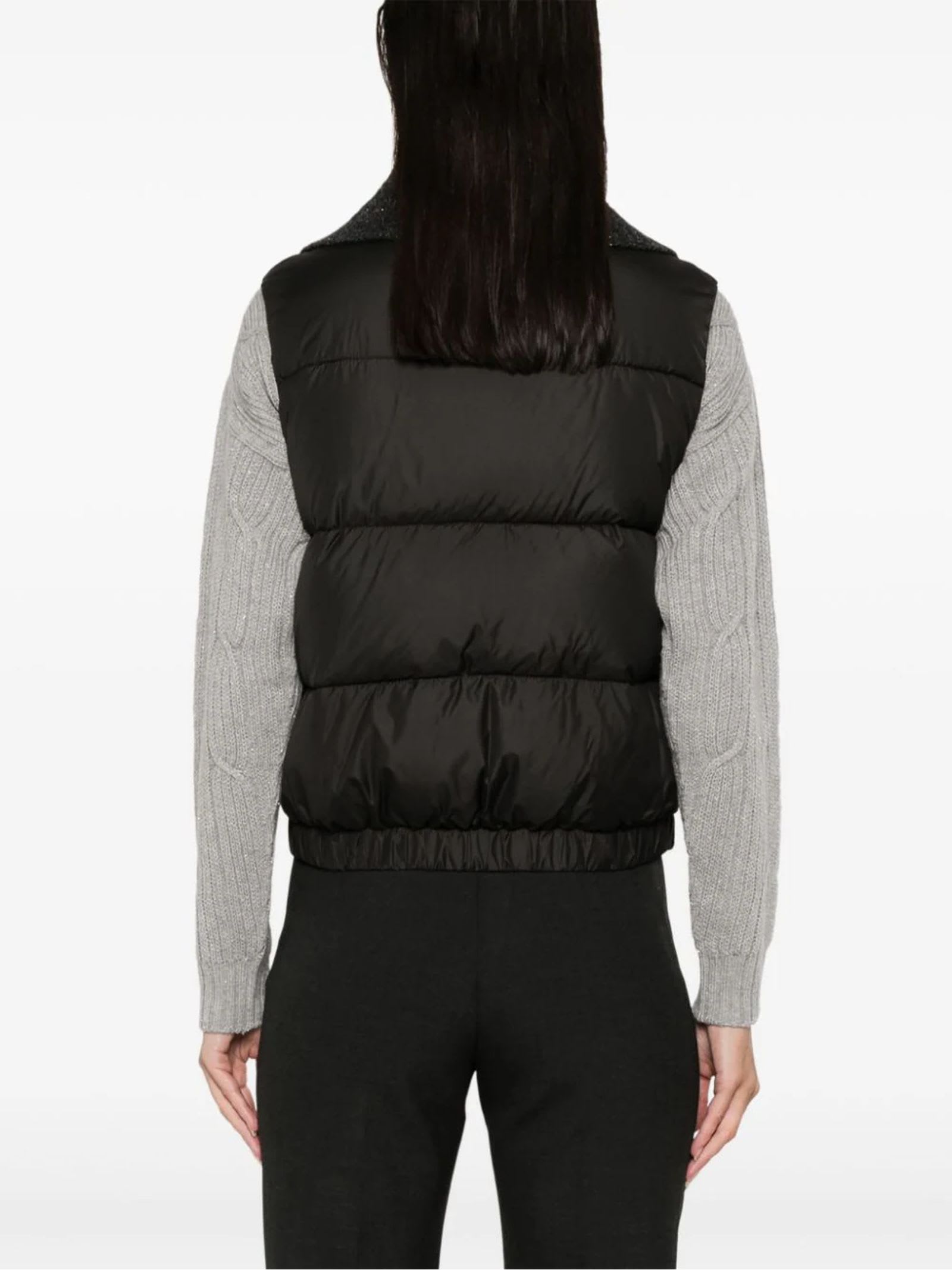 Shop Peserico Black Goose-down Gilet