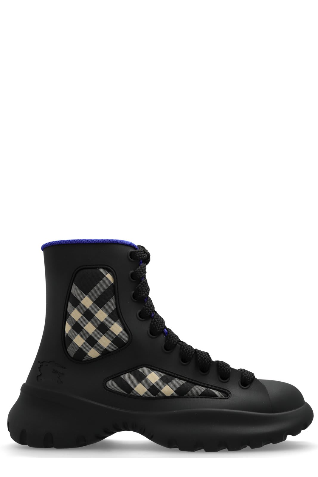 Shop Burberry Boulder Checked Ankle Boots In Black