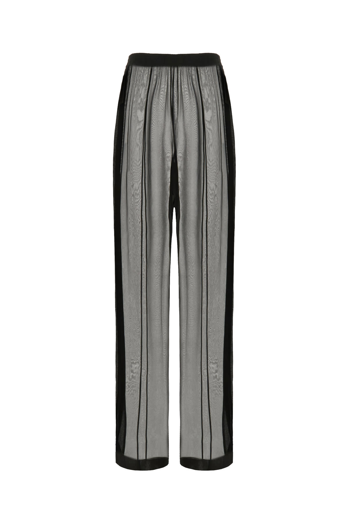 Shop Saint Laurent Black Silk Pants In 1000