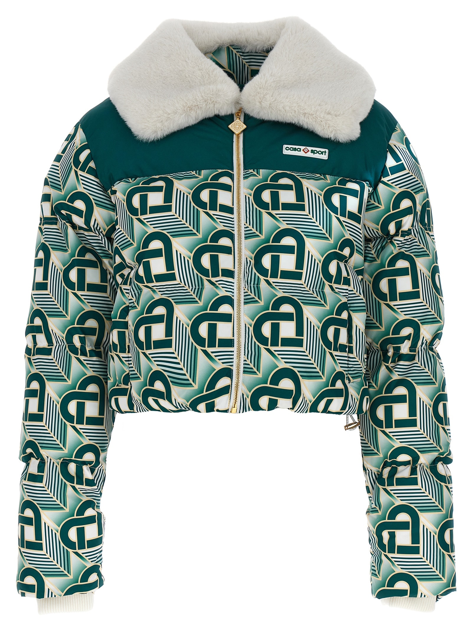 heart Monogramme Cropped Down Jacket