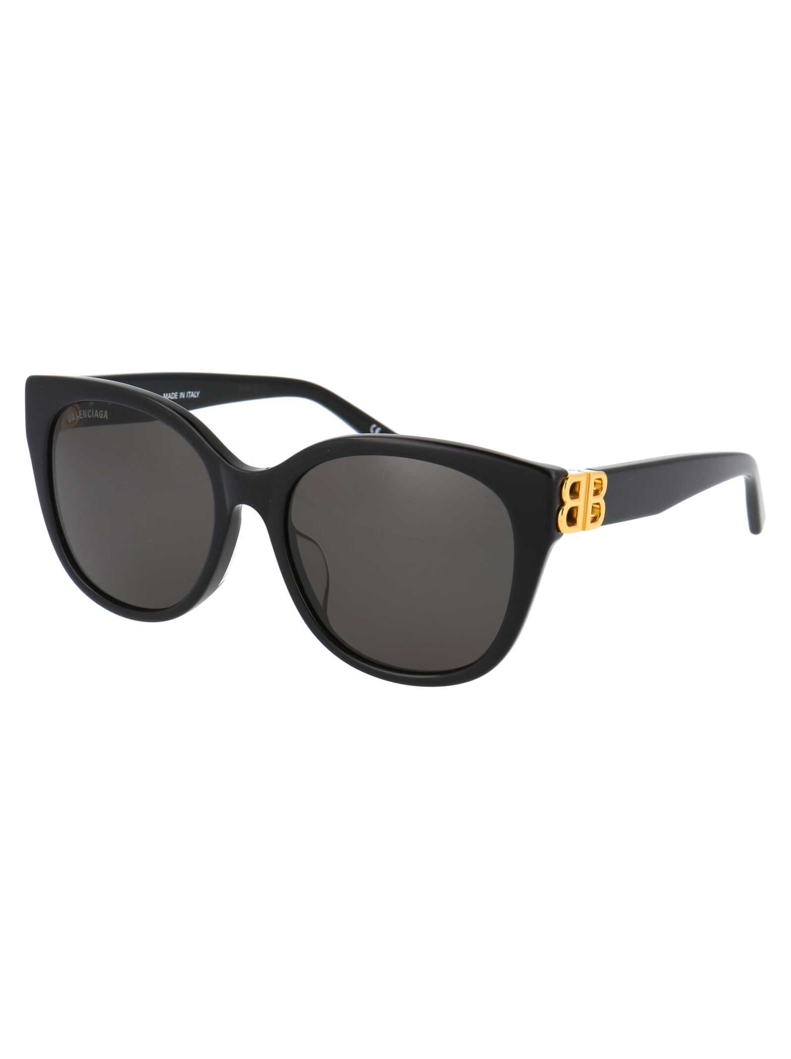 Shop Balenciaga Bb0103sa Sunglasses In 001 Black Gold Grey