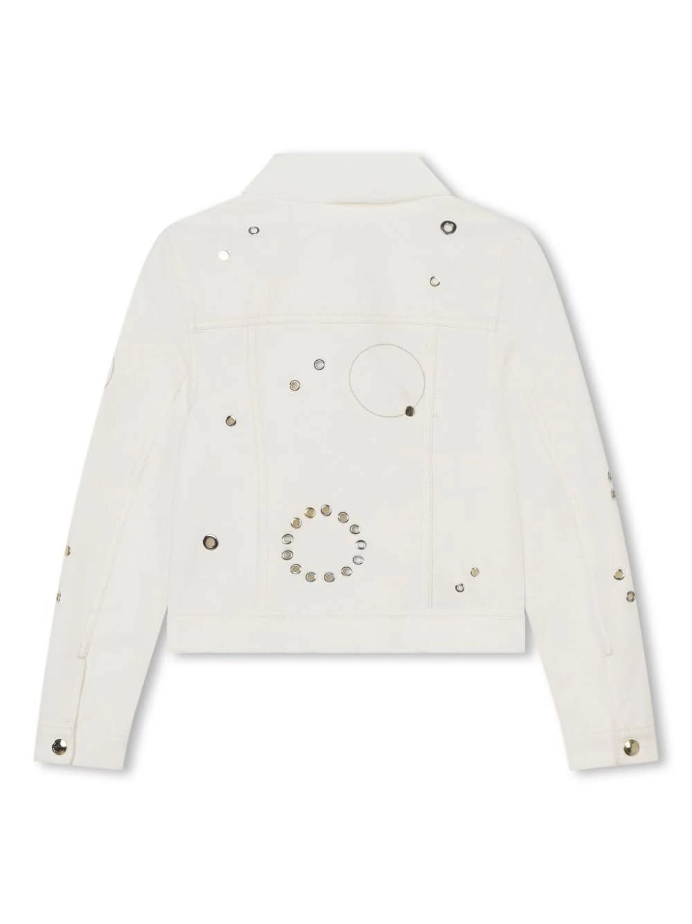 Shop Chloé Ivory Denim Jacket With Studs In White