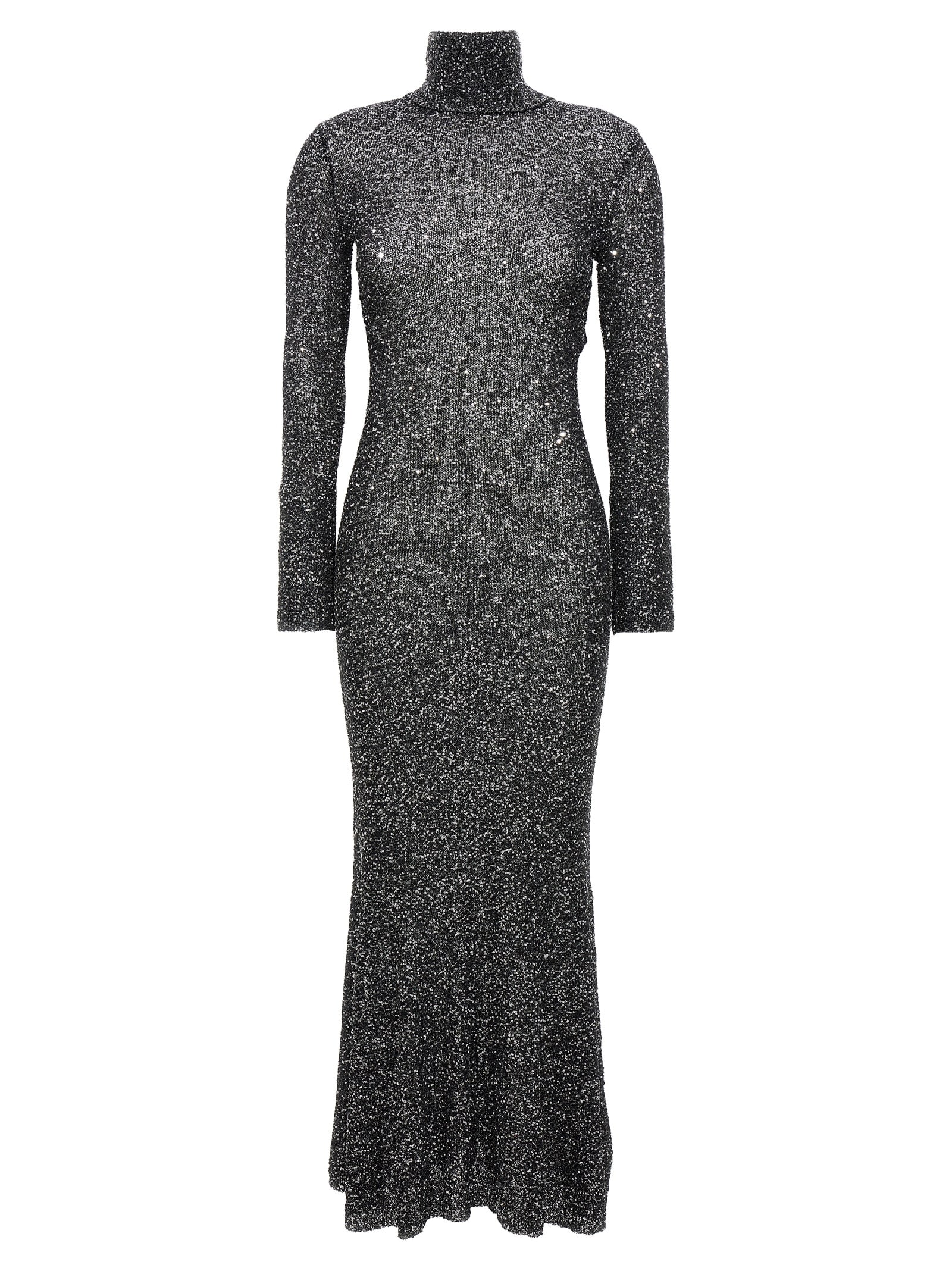 Shop Balenciaga Sequin Maxi Dress In Black