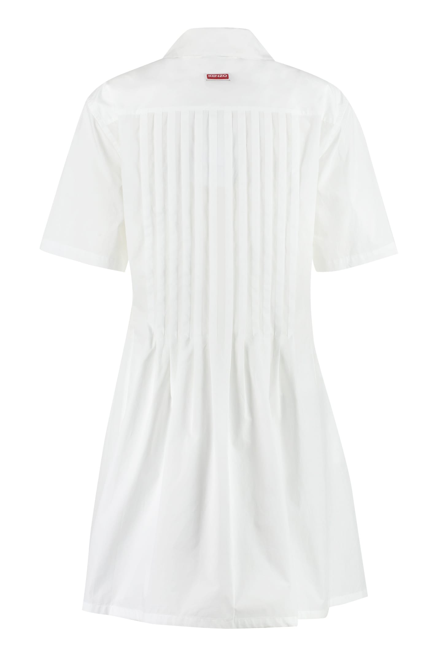 Shop Kenzo Cotton Shirtdress In White