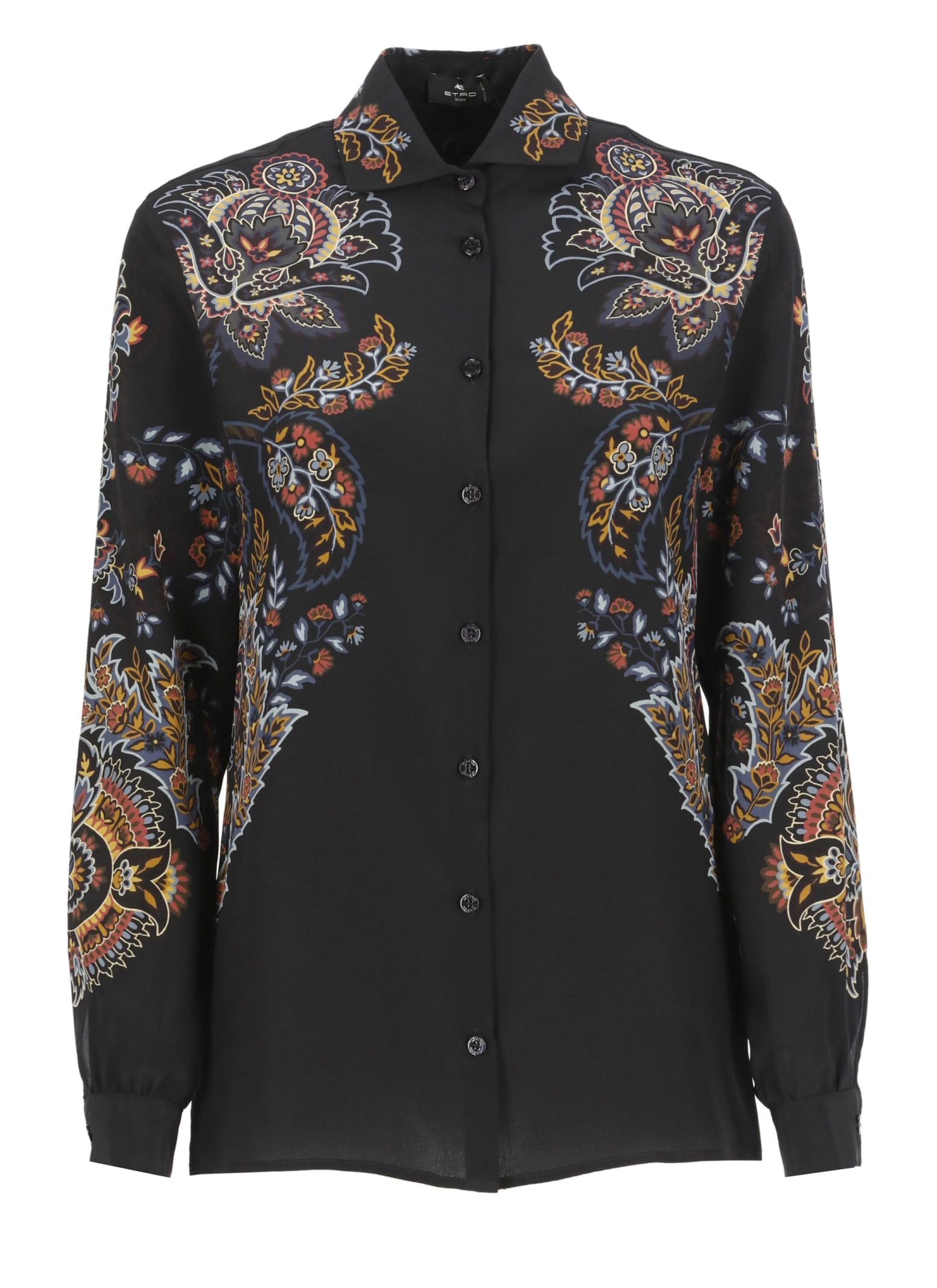 Shop Etro Silk Shirt In Black