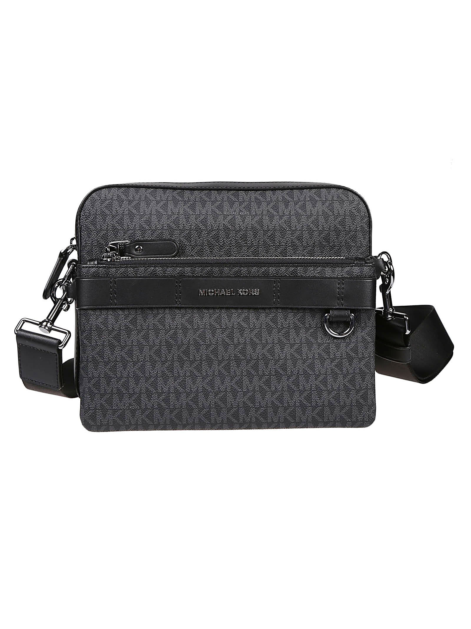 Shop Michael Kors Hudson Dual Crossbody Bag In Black