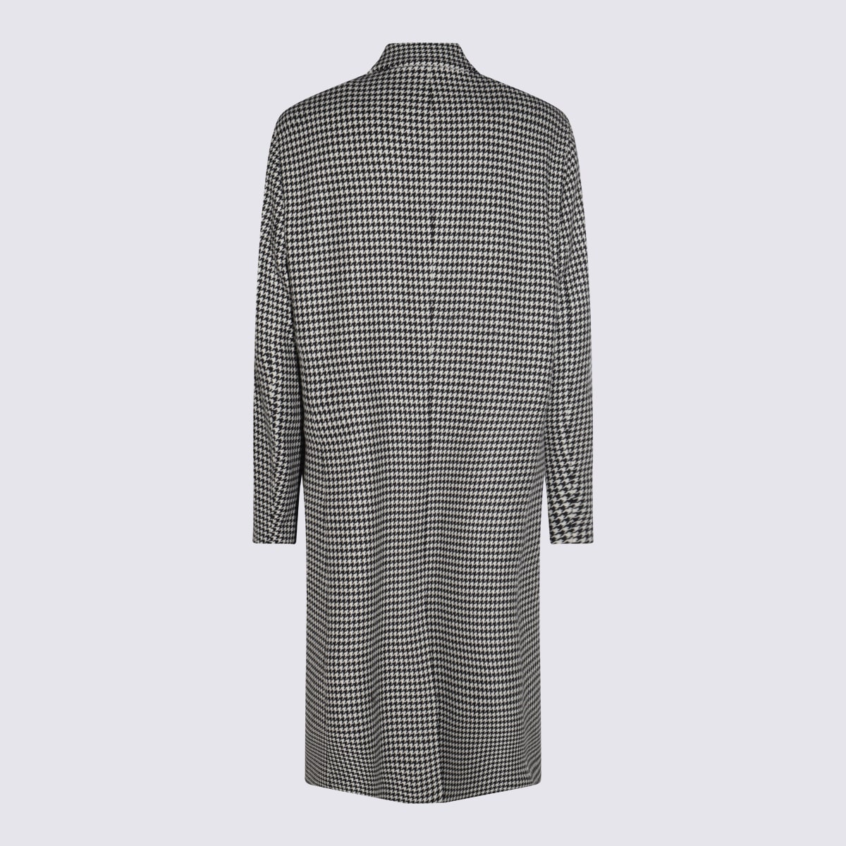 Lardini Houndstooth Pattern Long Sleeves Side Pockets Coat In Gray