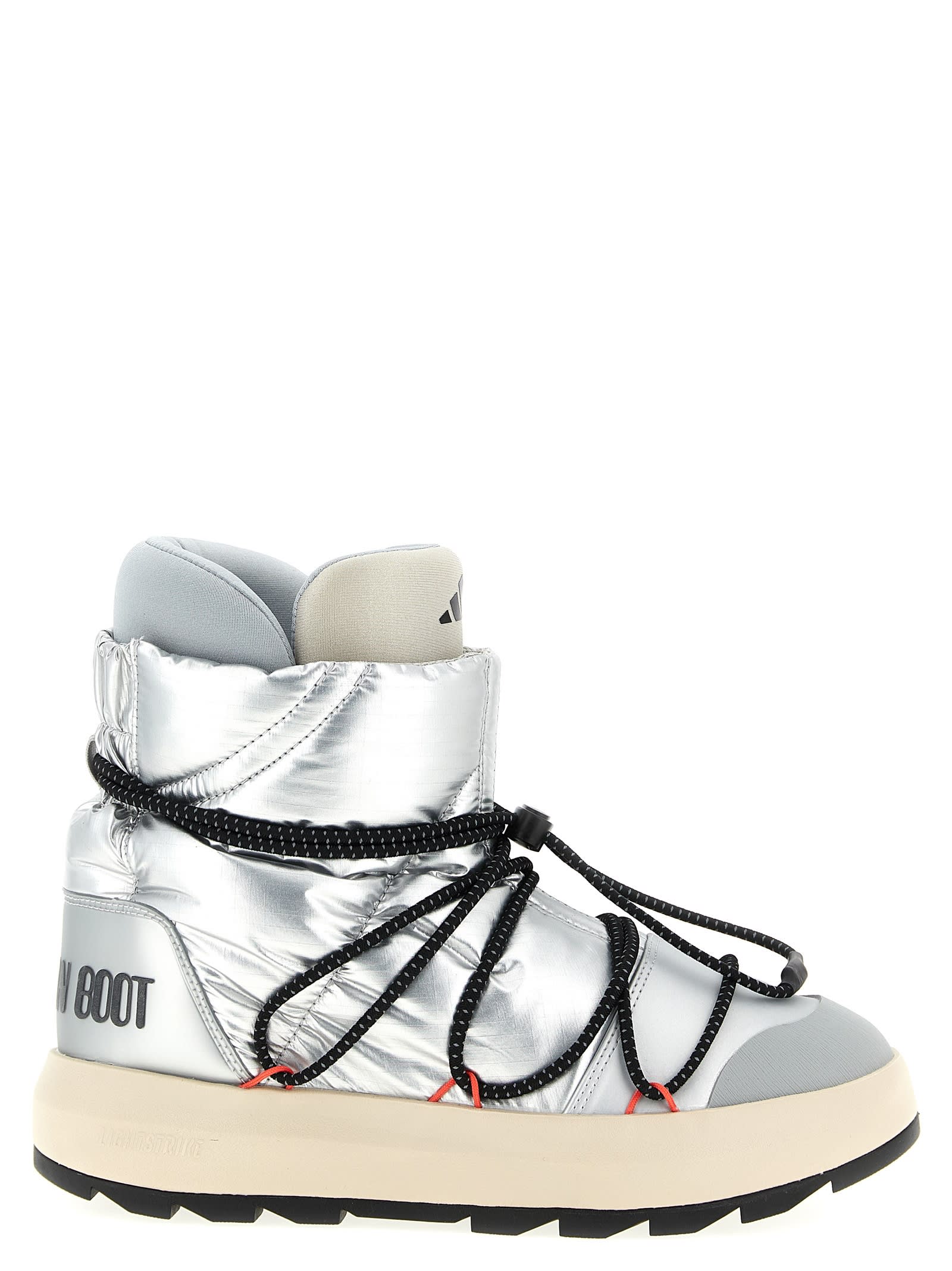 Adidas Originals Ace Adidas X Moonboot Ankle Boots In Silver