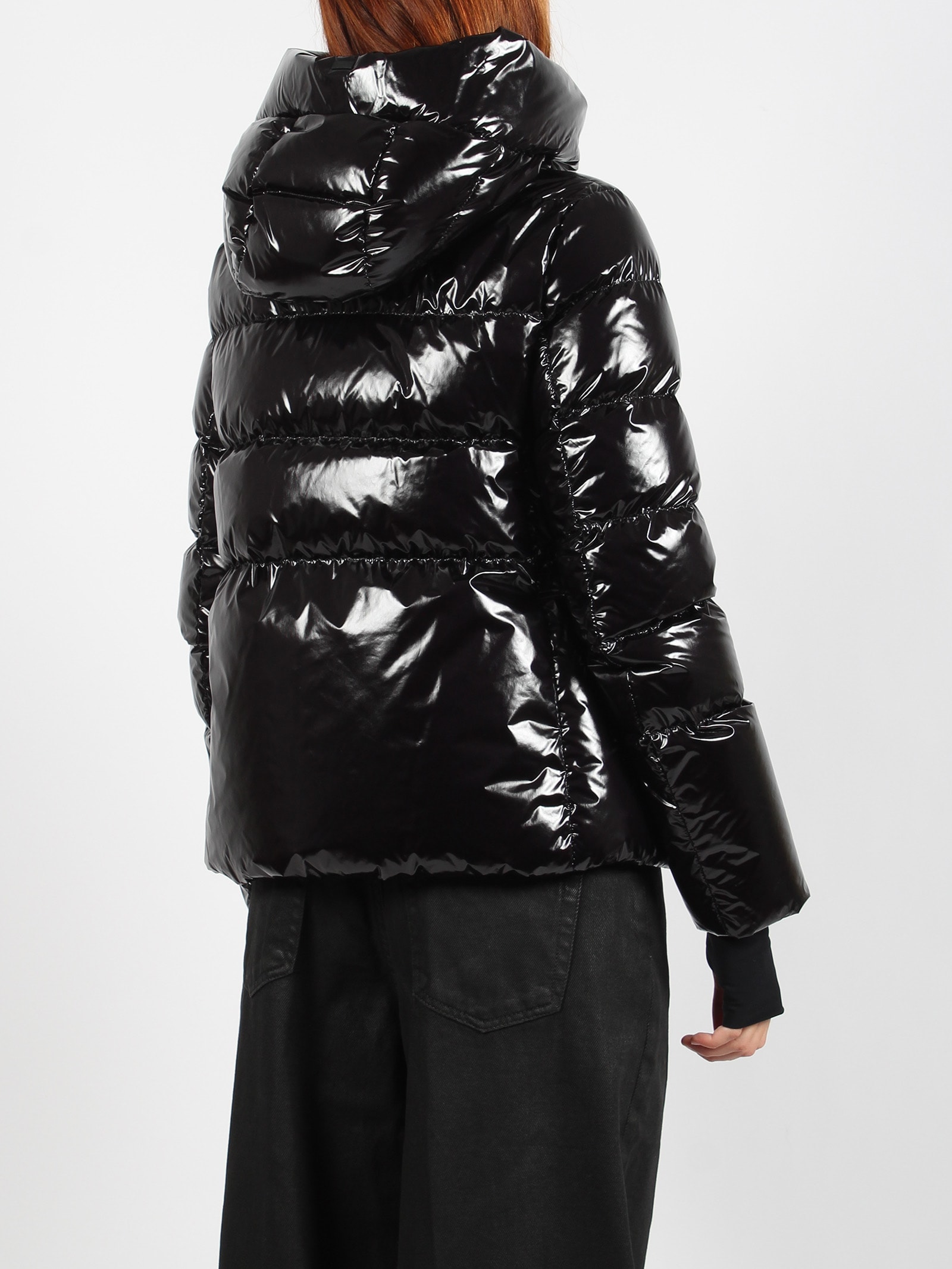 Shop Herno Hooded Padded Down Jacket In Black