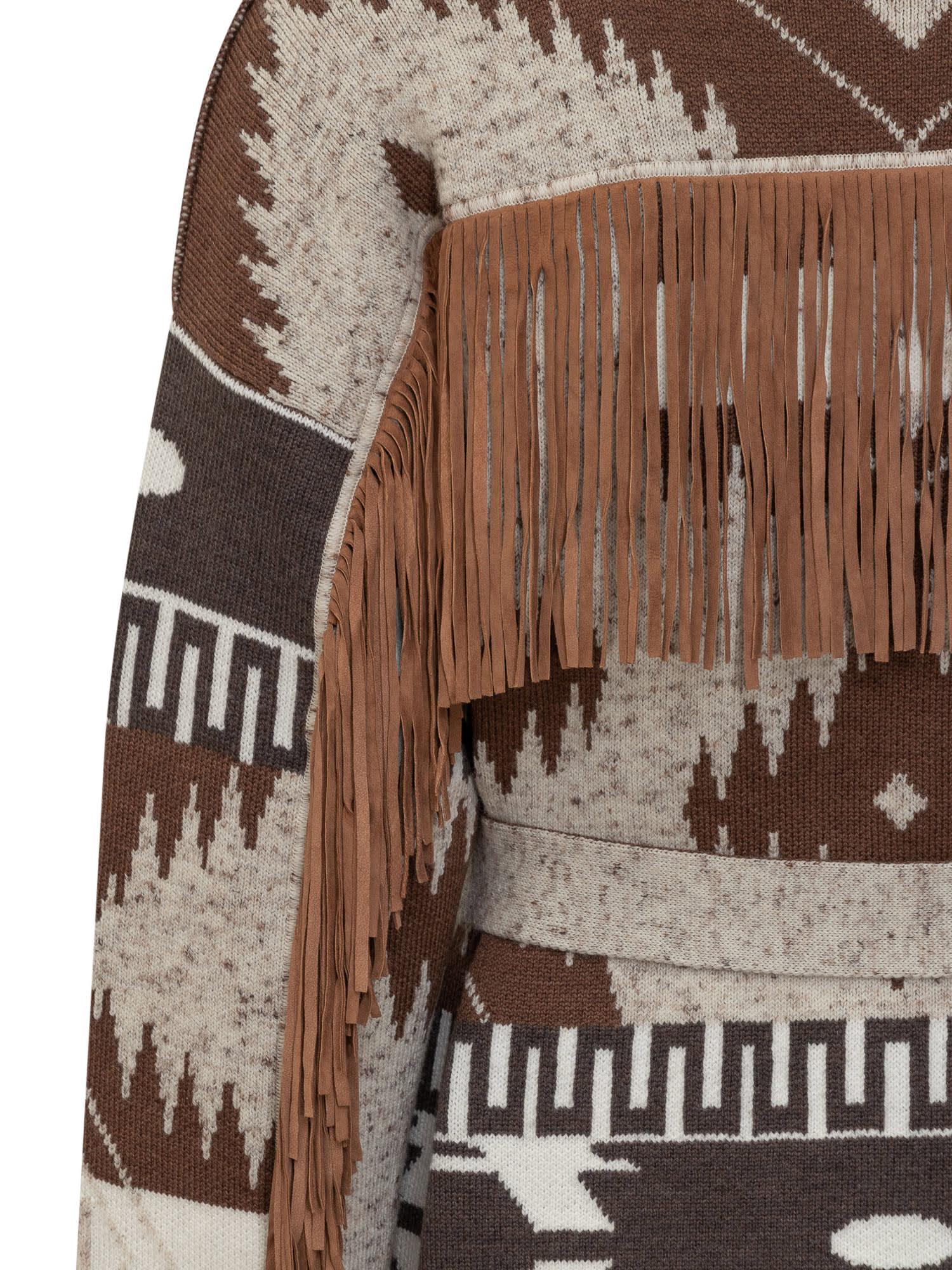 Shop Alanui Dreamscape Cardigan In Dune/dakar