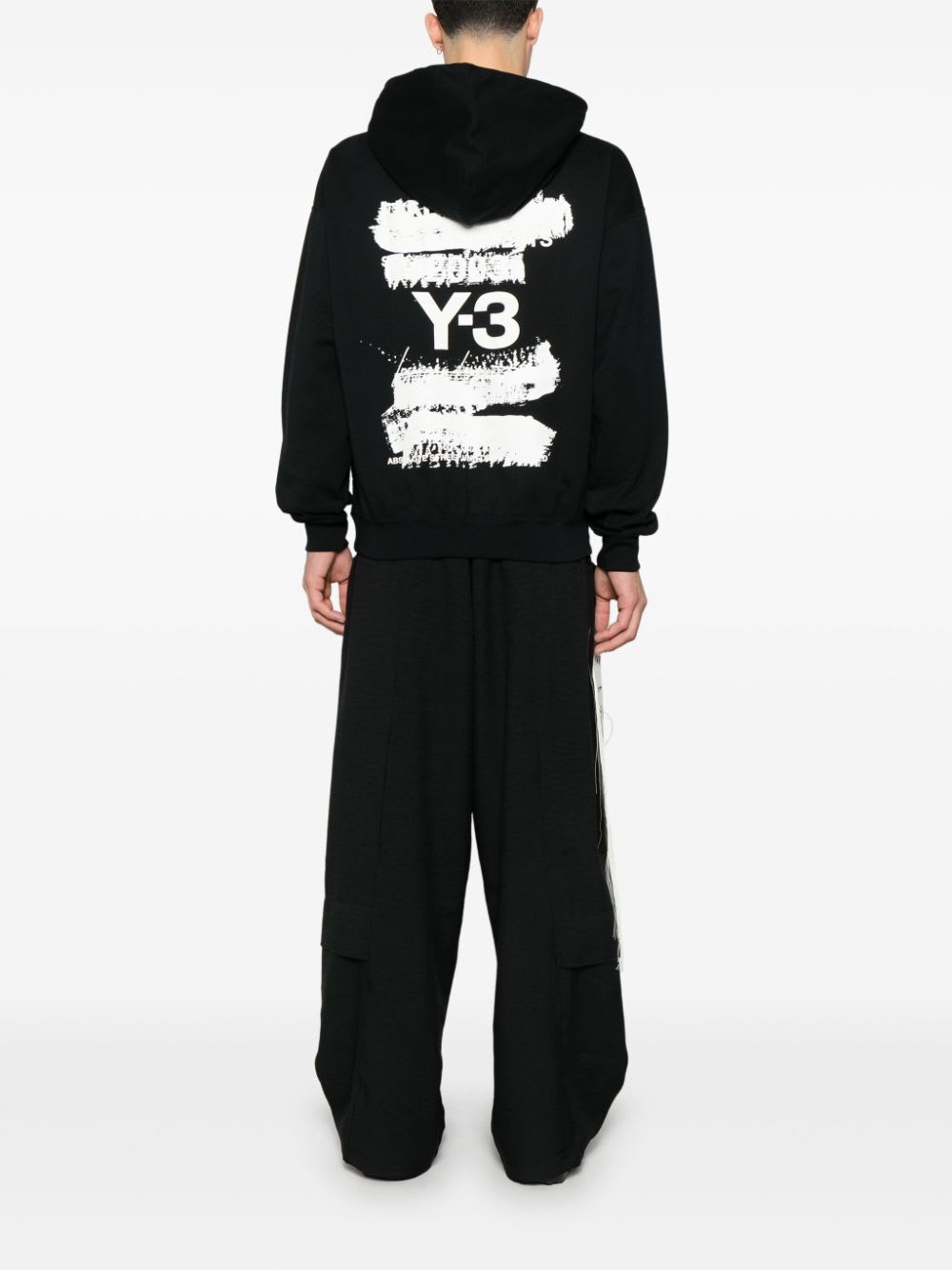 Y-3 Graphic Hoodie In Black