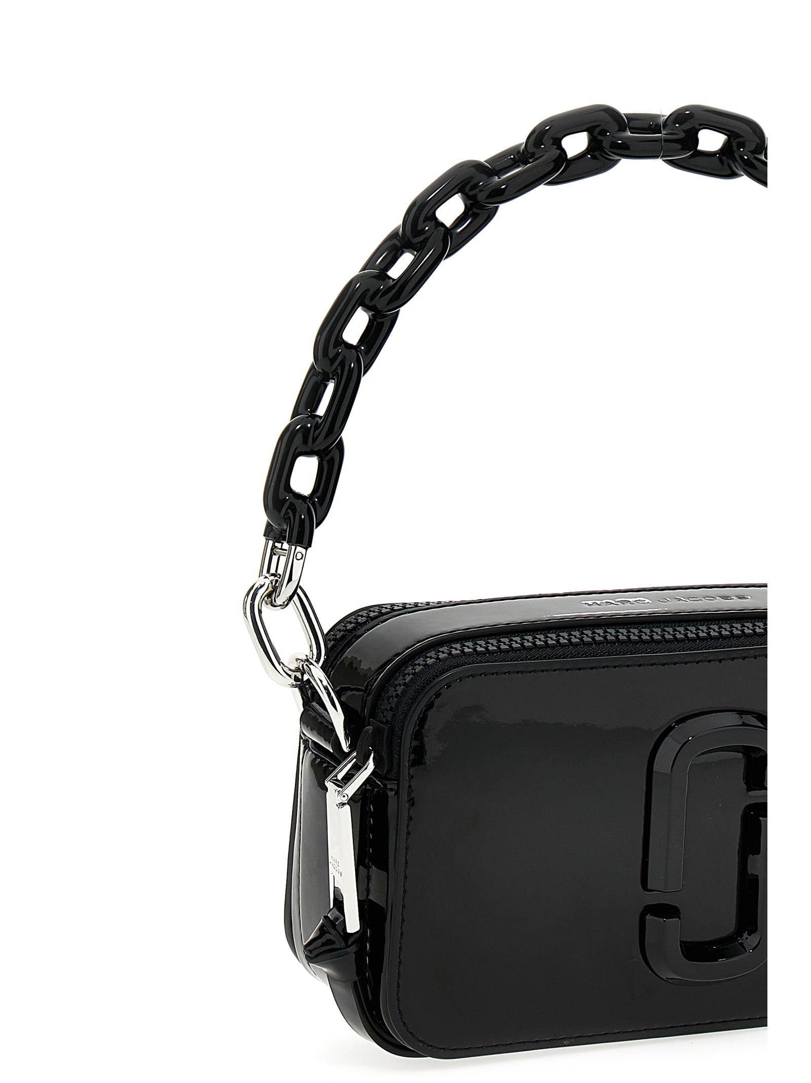 Snapshot patent leather crossbody bag Marc Jacobs Black in Patent