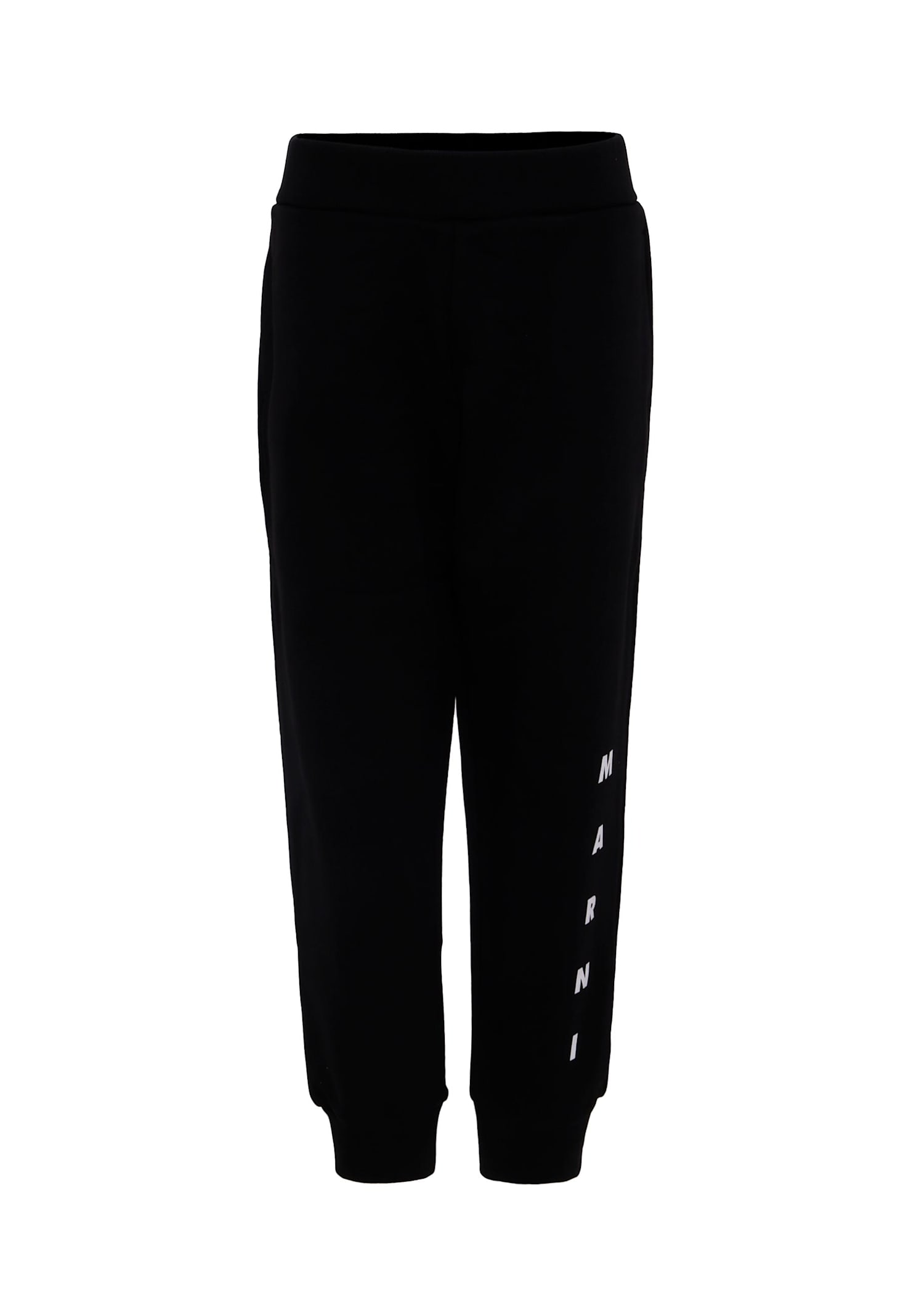 Marni Black Trousers For Kids With Logo