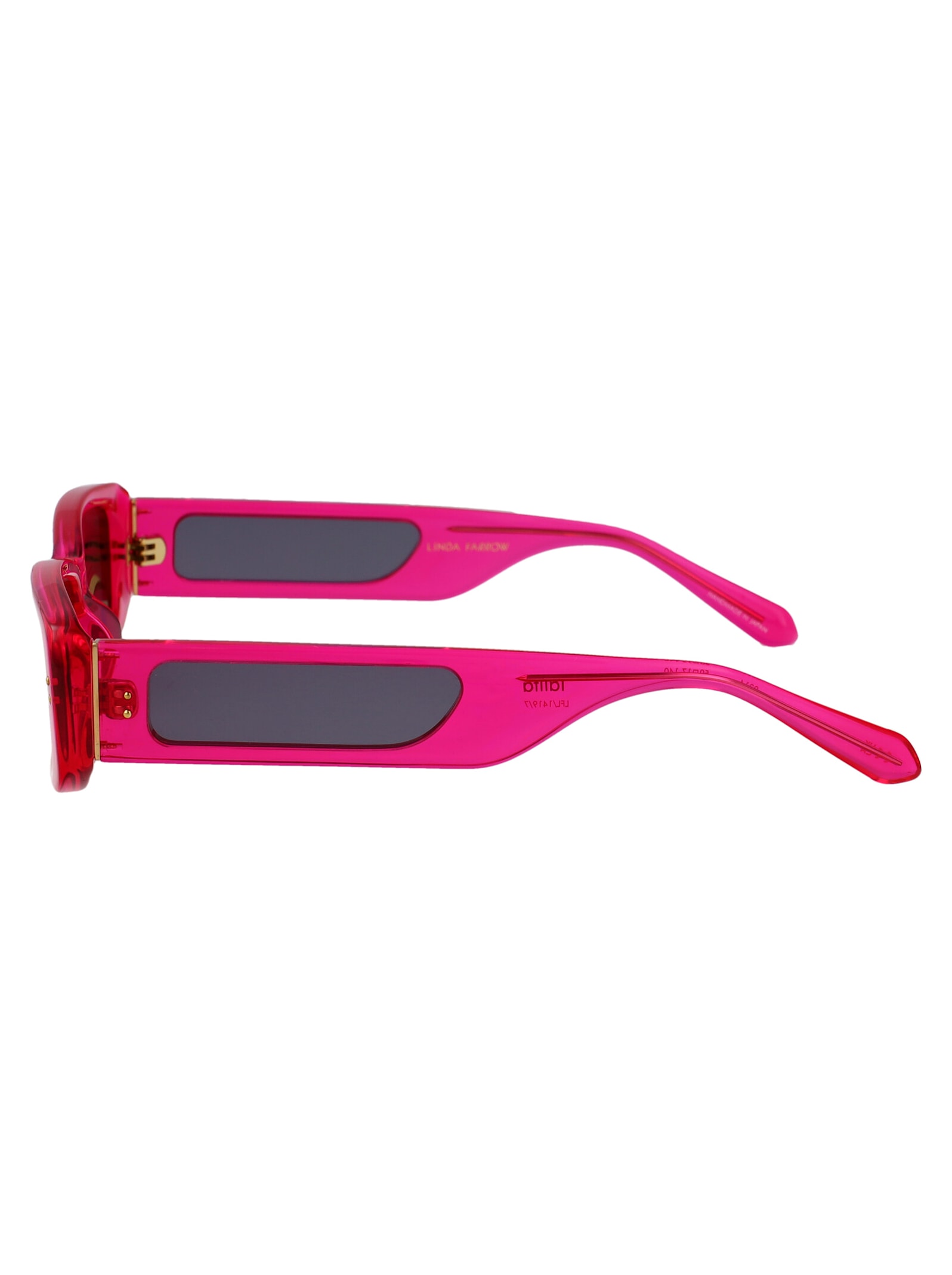 Linda Farrow Sunglasses Lfl1419 C7 Sun C7 In Neonpink/lightgold/grey