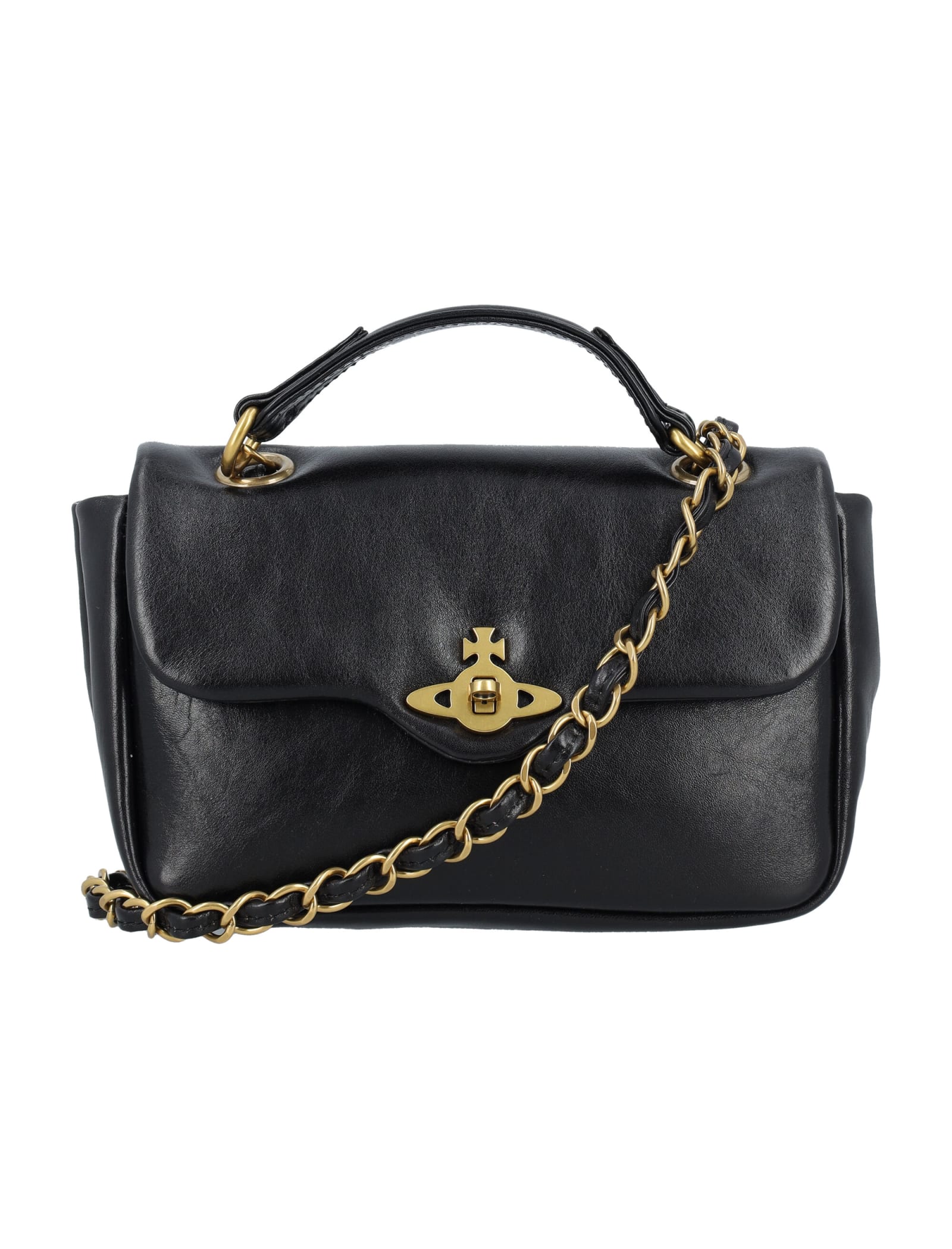 Shop Vivienne Westwood Anita Chain Shoulder Bag In Black