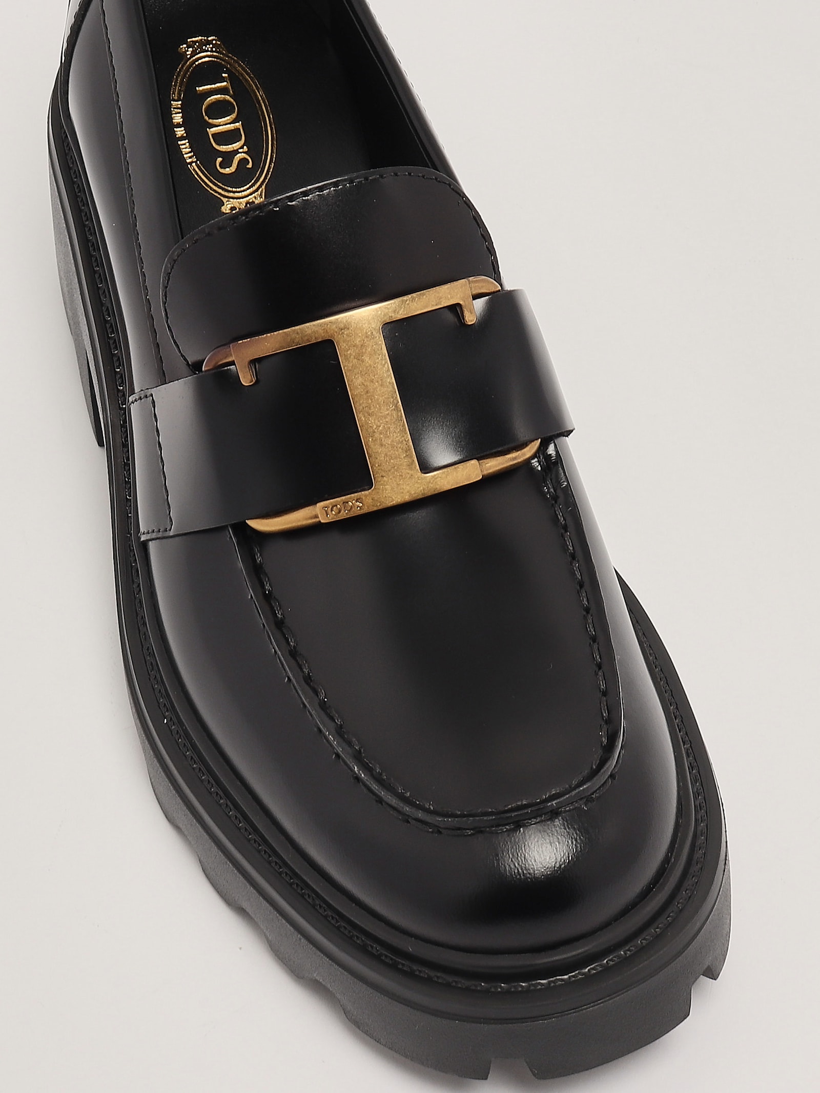 Shop Tod's Gomma Carro T60 Mocassino Loafers In Nero