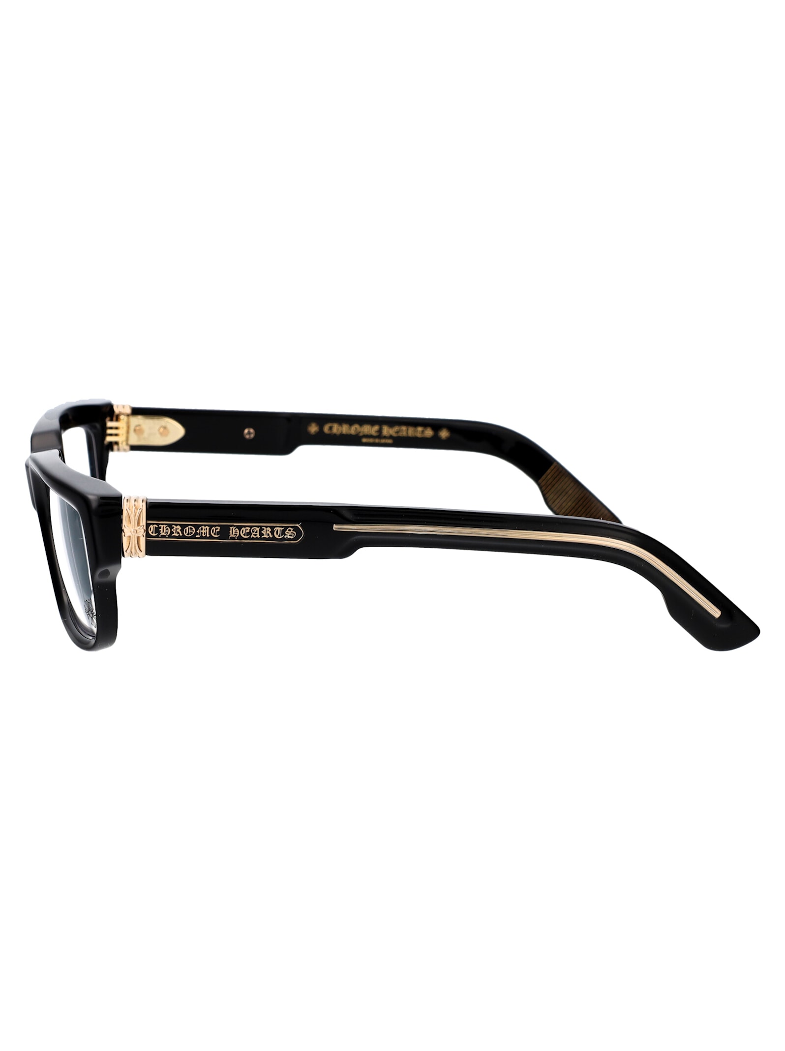 Shop Chrome Hearts 2 Thick Glasses In Black-18kgp