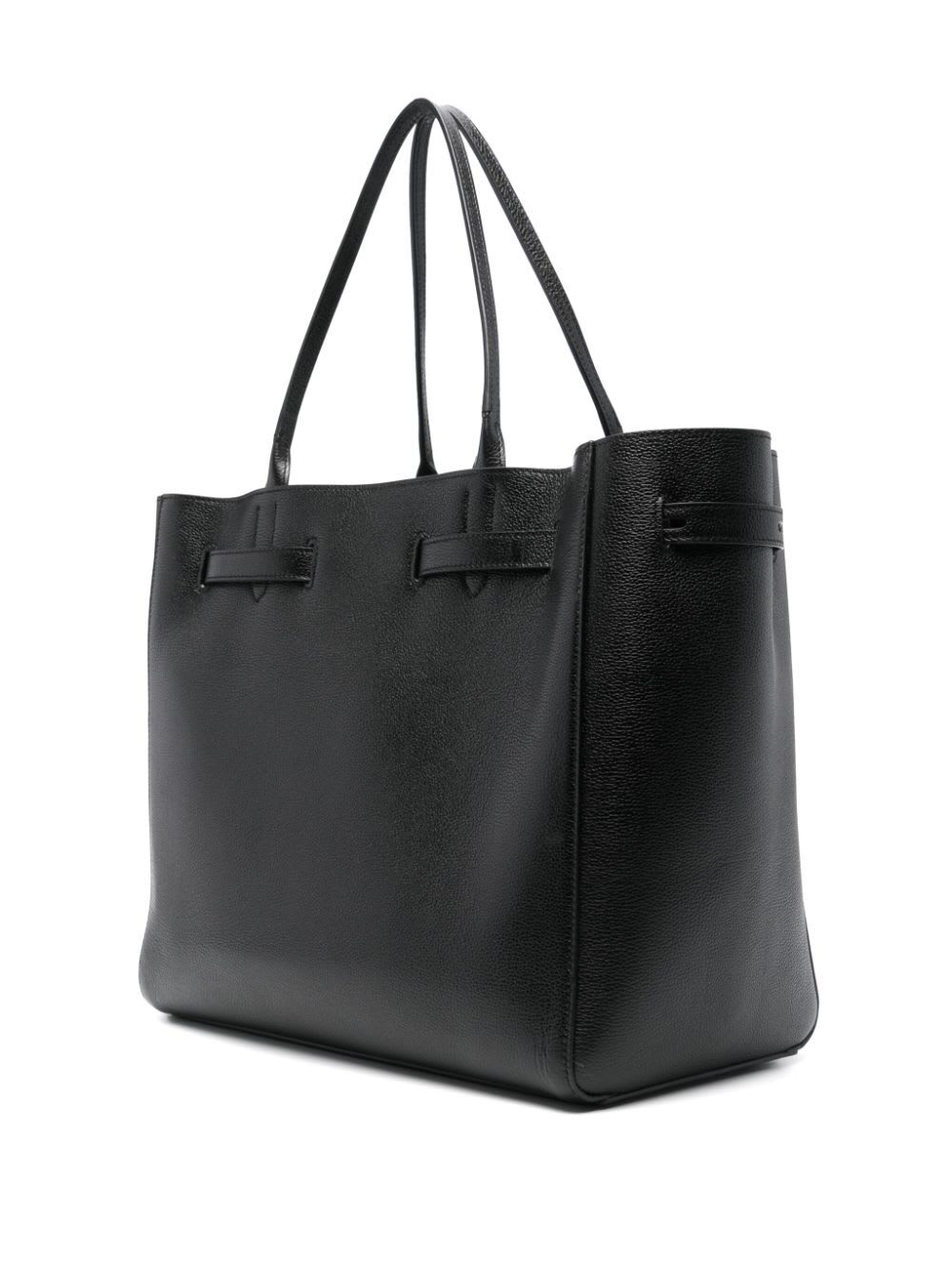 Shop Tom Ford Grain Leather Large Tote In Black