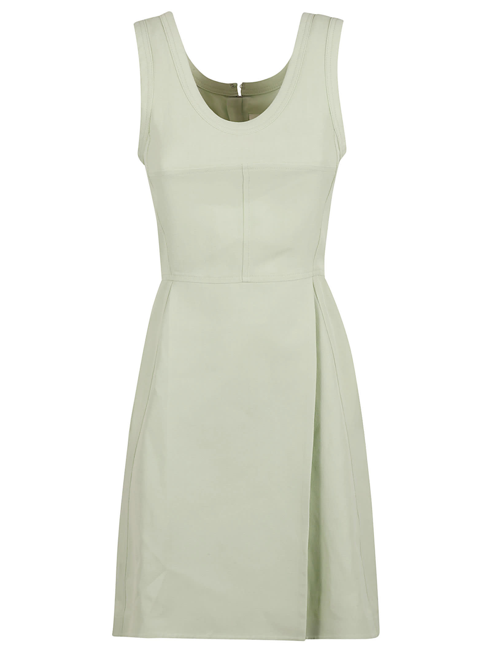Shop Jil Sander Back Zip Sleeveless Dress In Tea Green