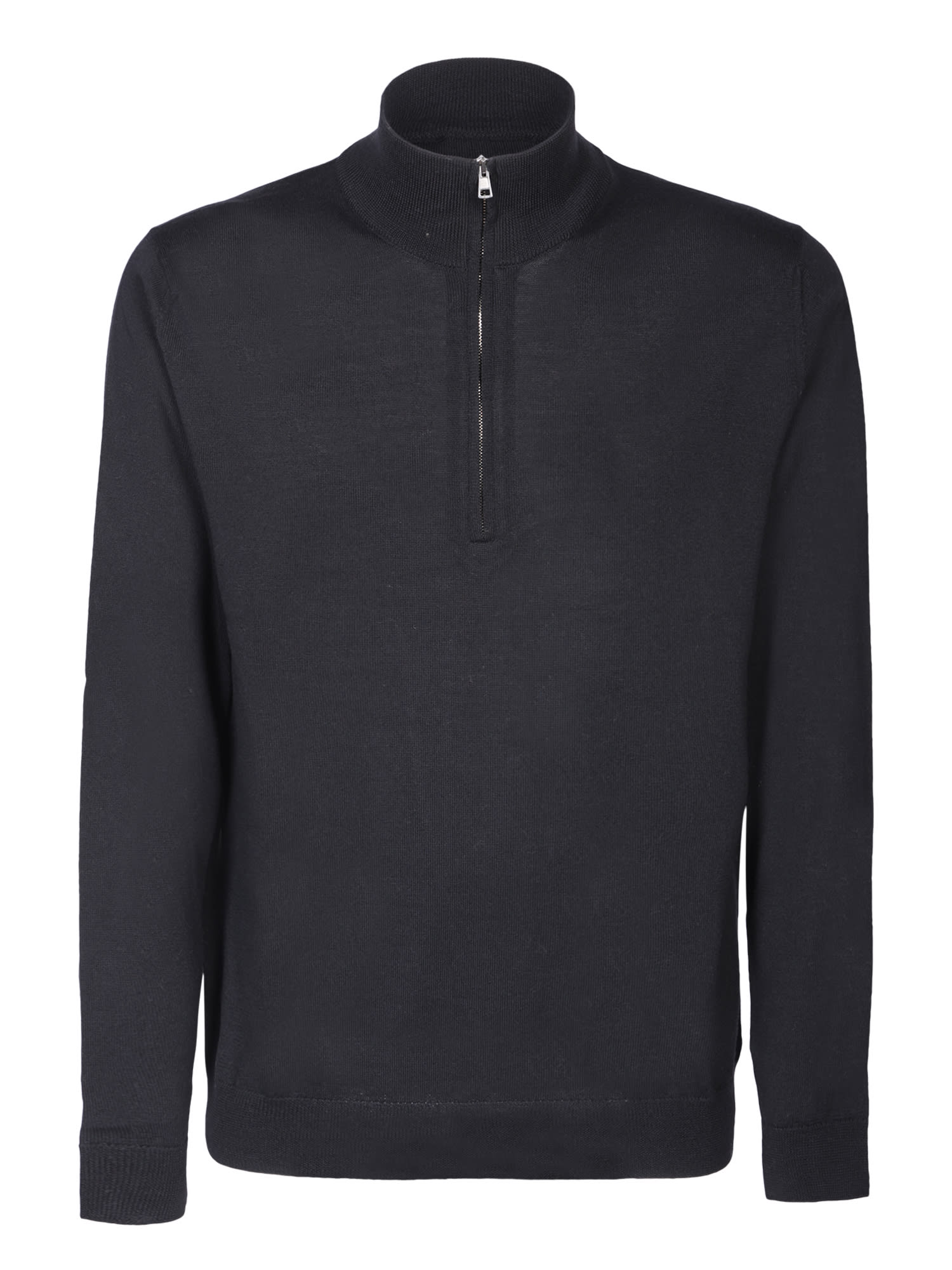 Zanone Mid-zip Black Pullover