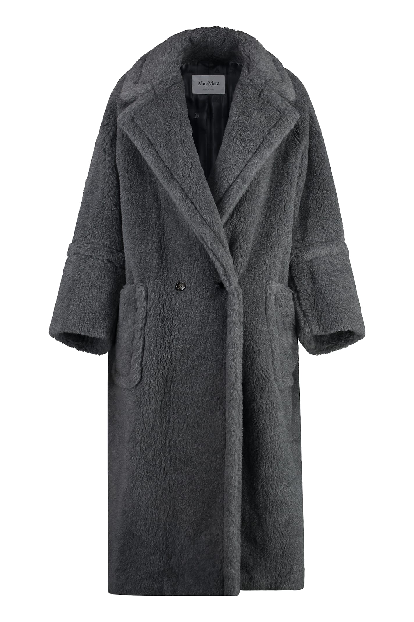 Shop Max Mara Kadiak Faux Fur Coat In Grey