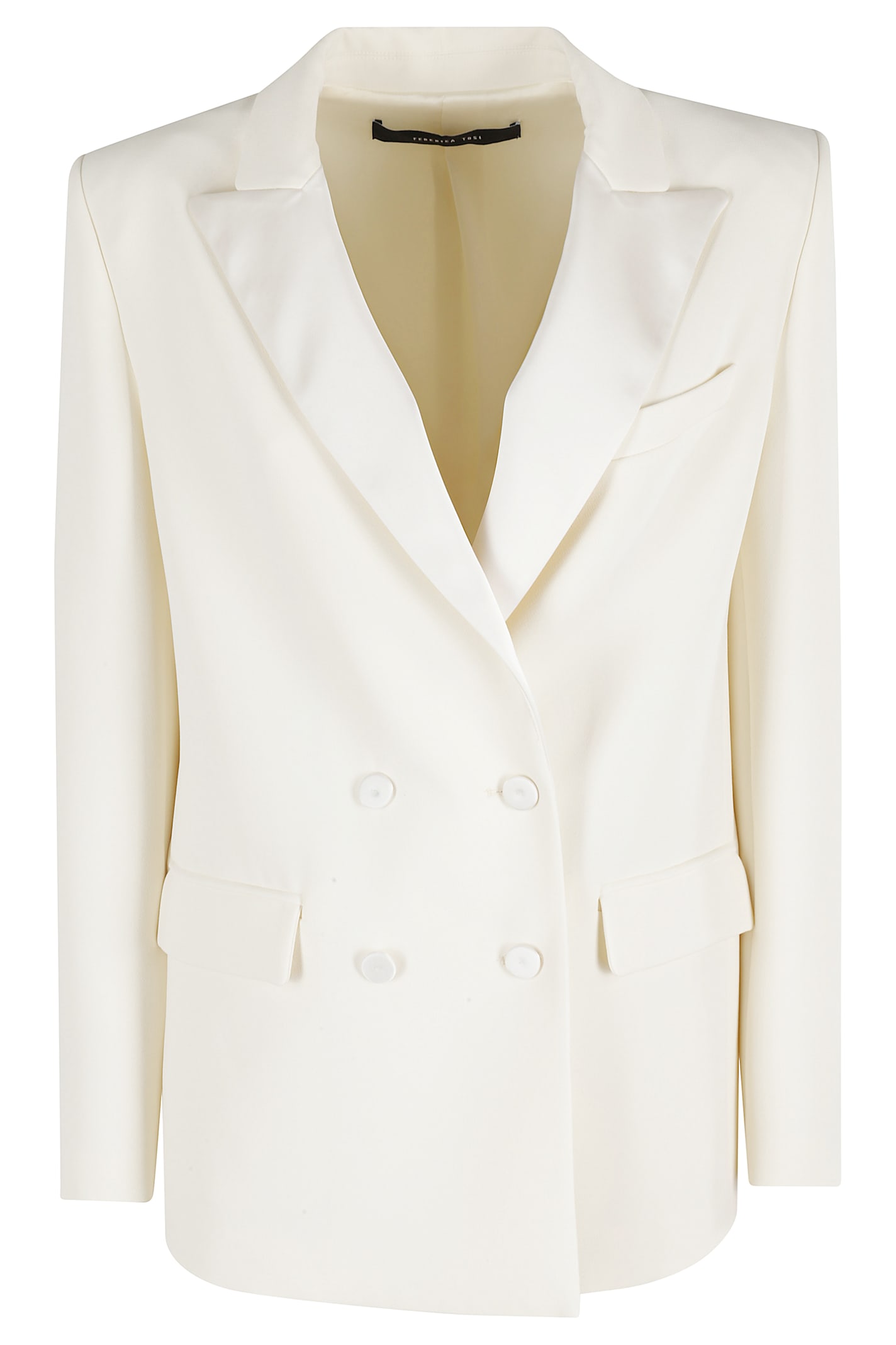 Federica Tosi Double-breasted Classic Fit Jacket In White