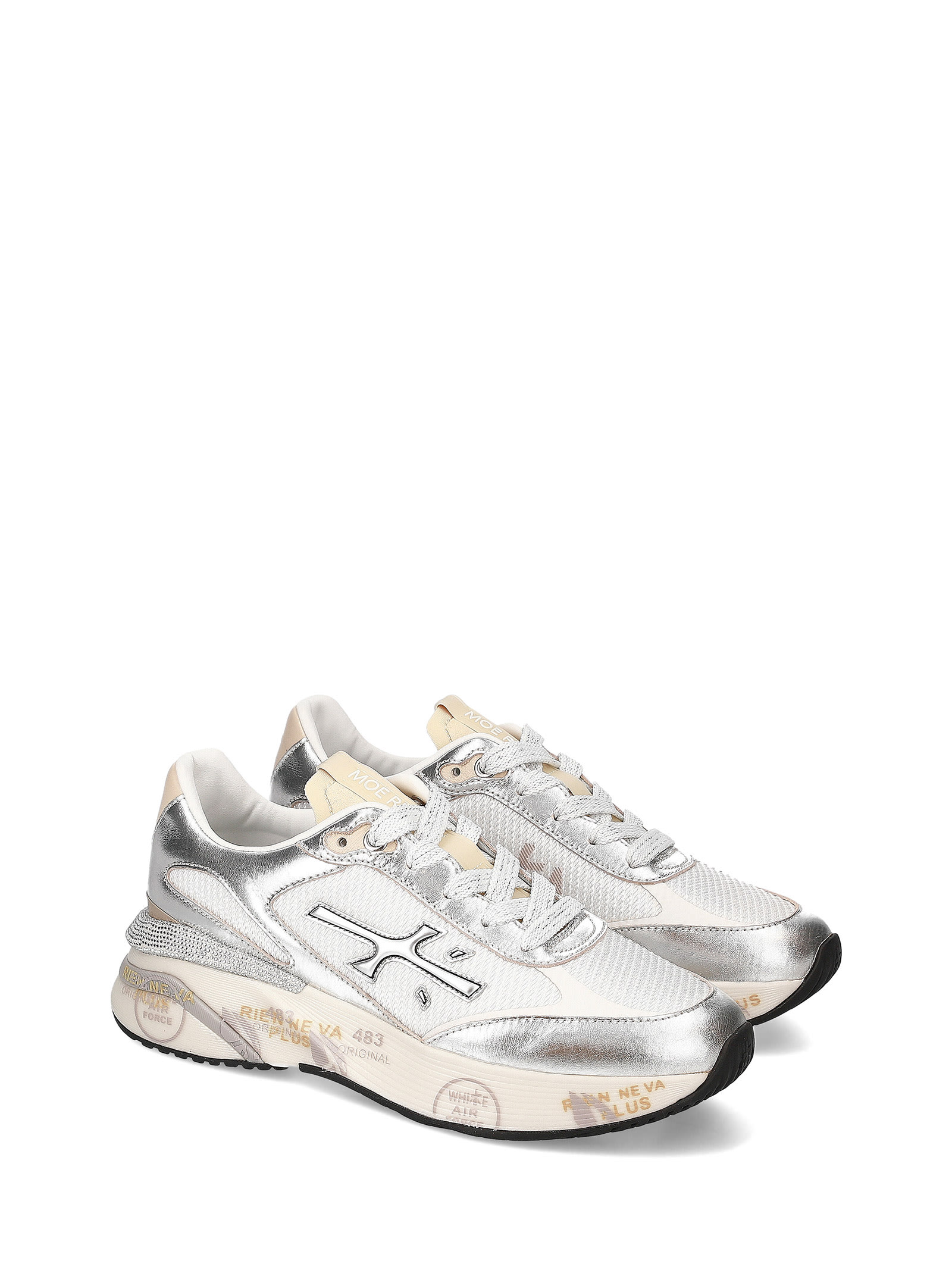 Shop Premiata Sneaker Moerund 6933 White Silver In Bianco Argento