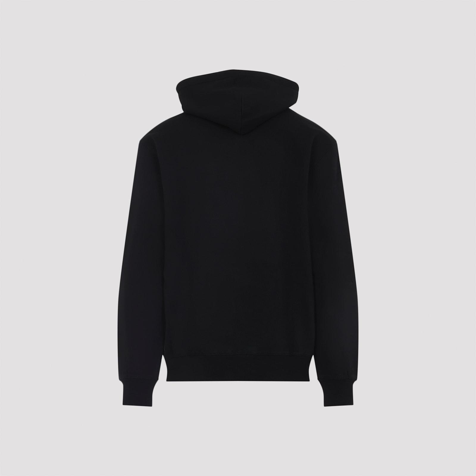 Carhartt Graphic Print Black Hoodie With Drawstring Hood And Ribbed Details In Black