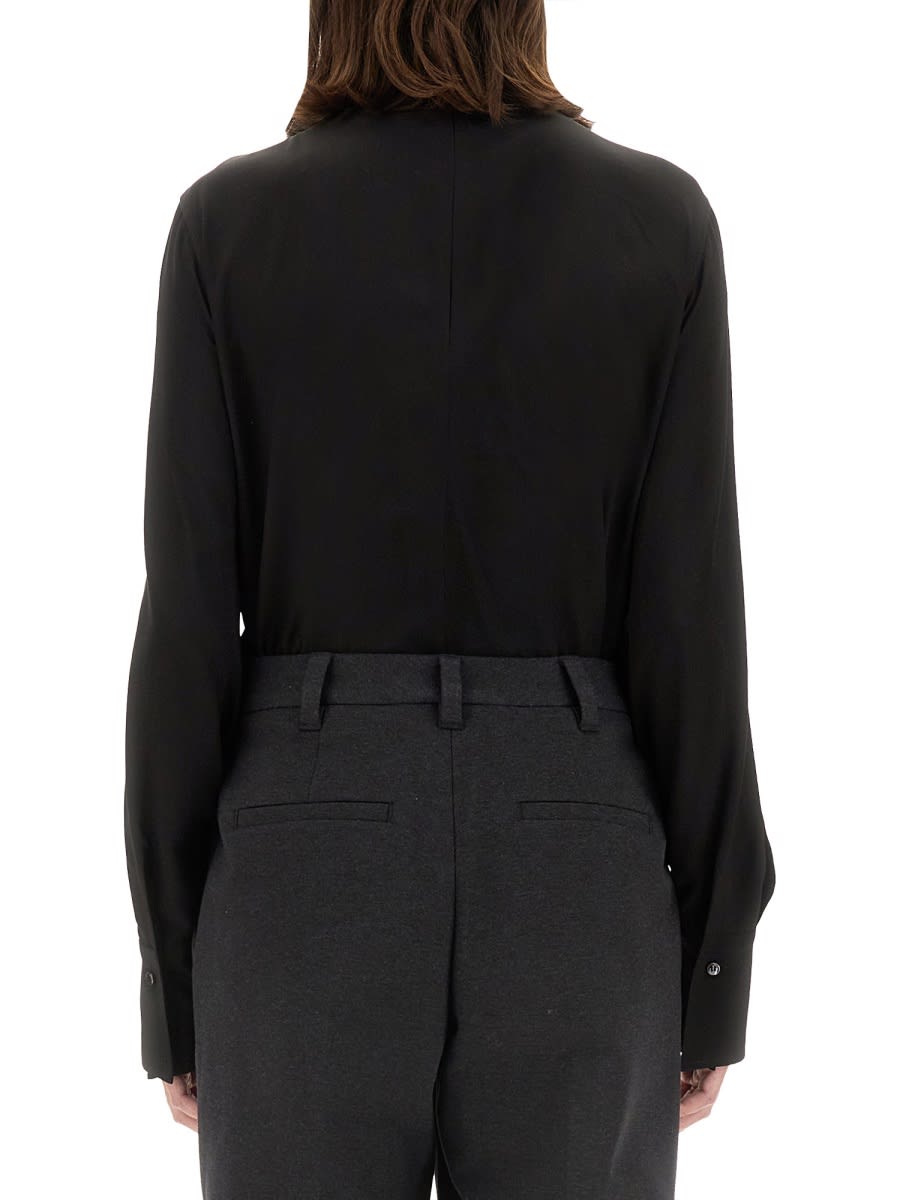 Shop Brunello Cucinelli Silk Crepe De Chine Blouse In Black