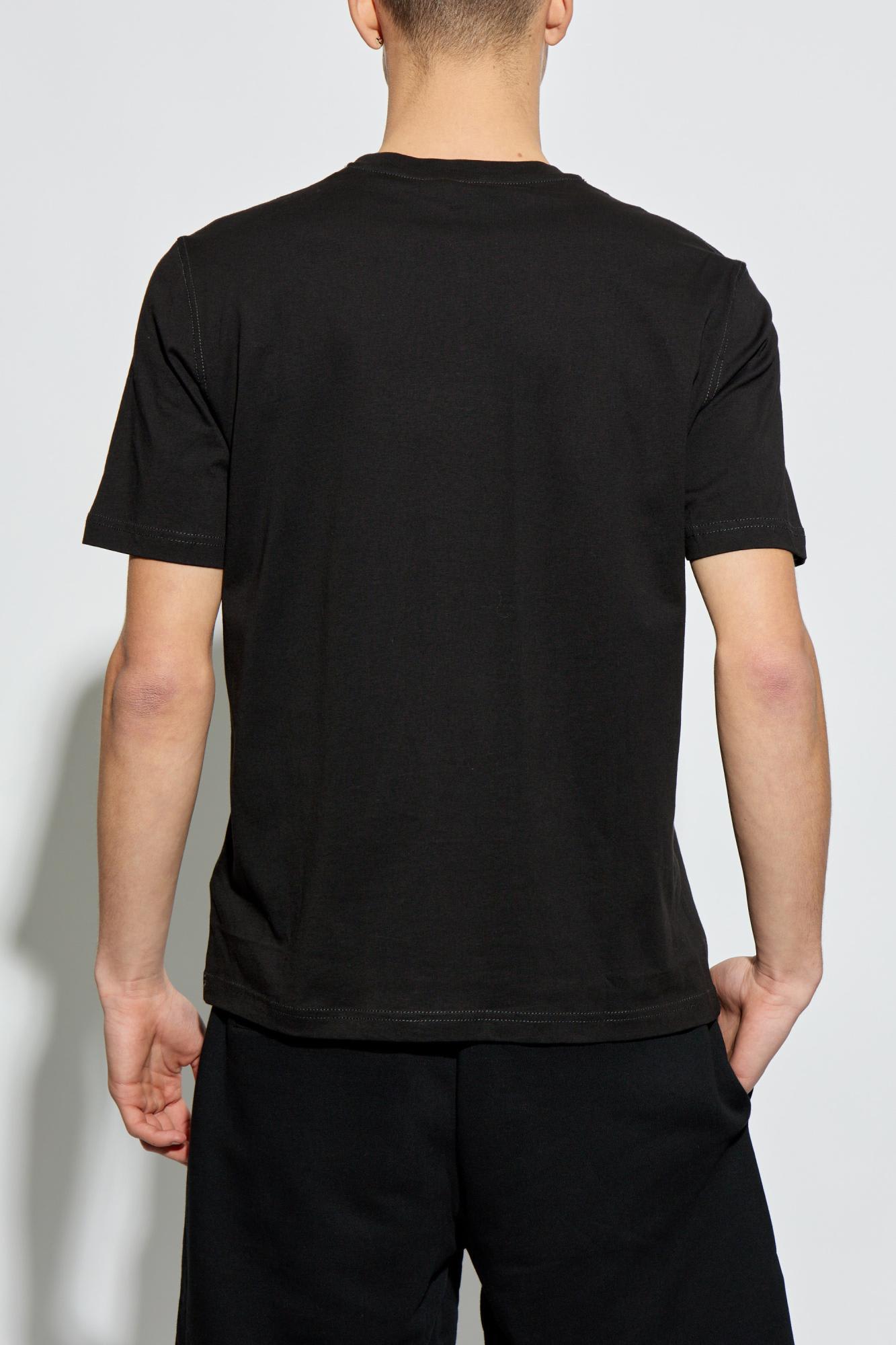 Diesel Black Cotton T-adjust-r4t T-shirt In 9xx