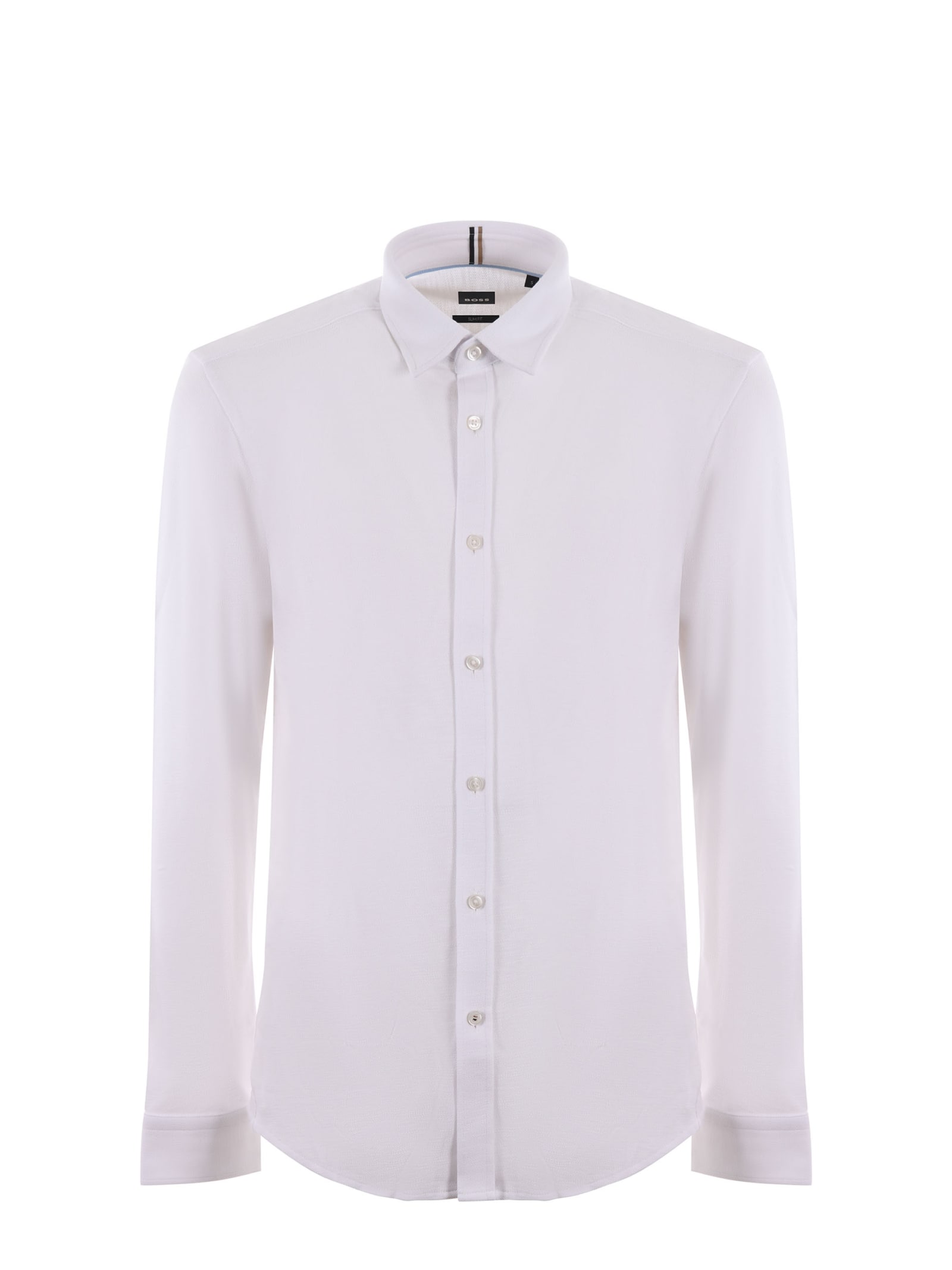 Hugo Boss Boss Shirt In Jersey In Bianco