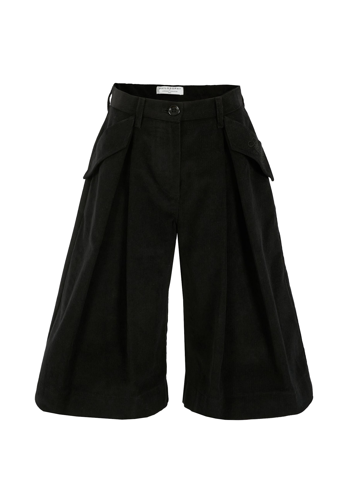Philosophy Di Lorenzo Serafini Black Shorts For Girl With Logo In Black